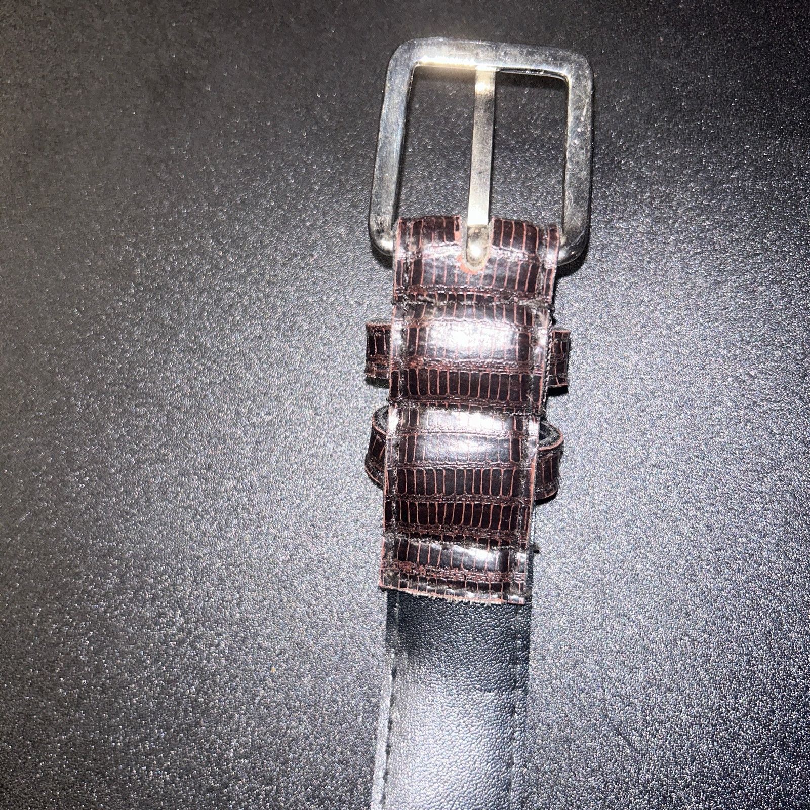 Other Brown Textured Faux Leather Gold-Tone Hardware Belt 37" Size ONE SIZE - 7 Thumbnail