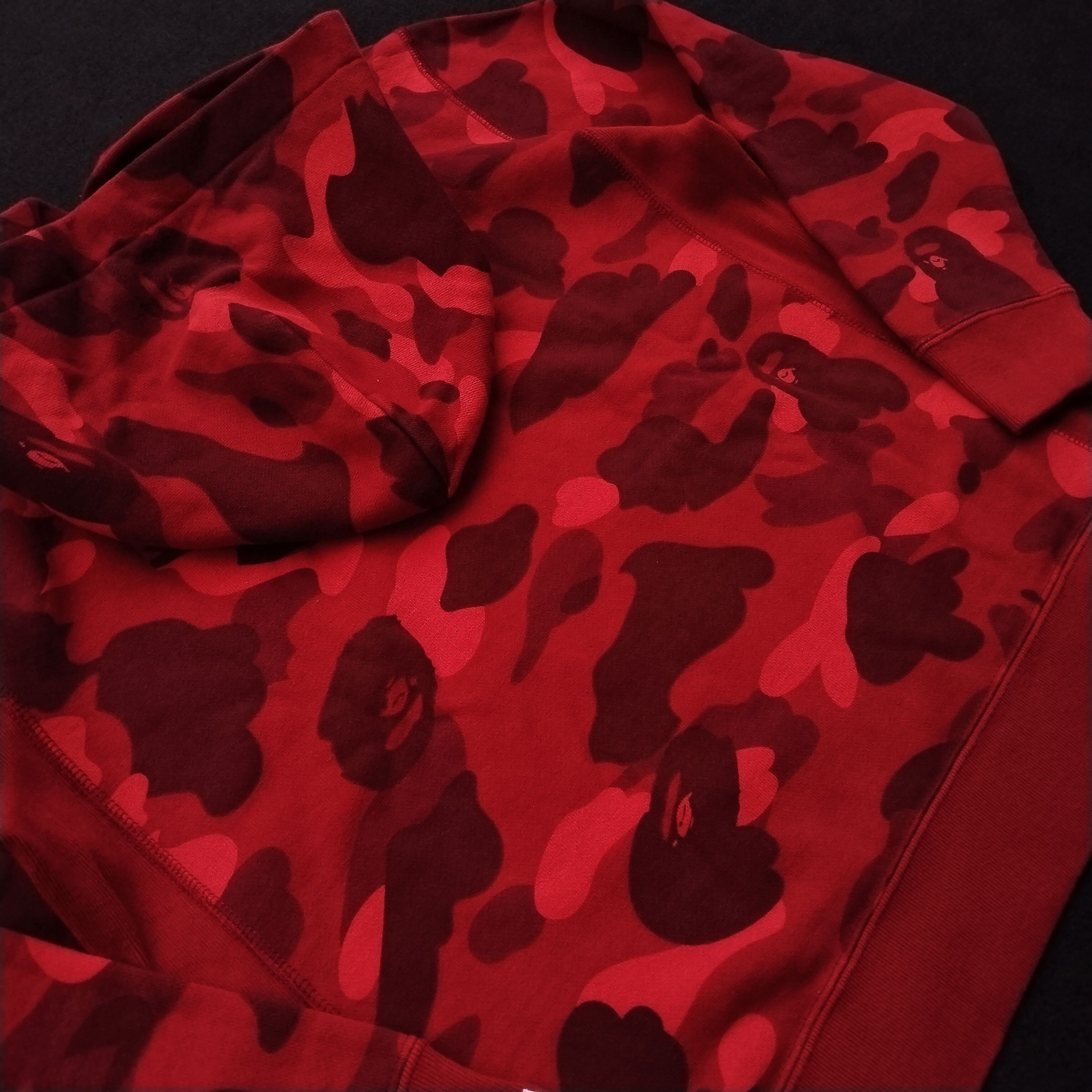 Bape Bape Kids Spellout Red Camo Pullover Hoodie Size ONE SIZE - 4 Thumbnail
