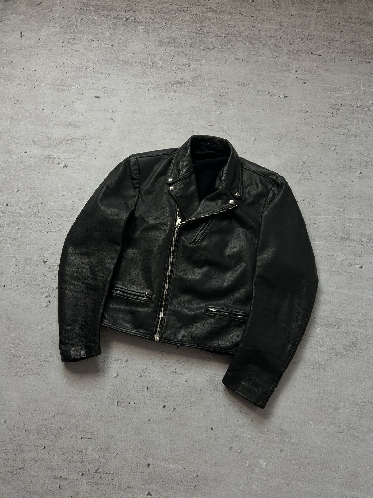 💥Vintage Real Leather Avant Garde Jacket 90s Italy Designer💥