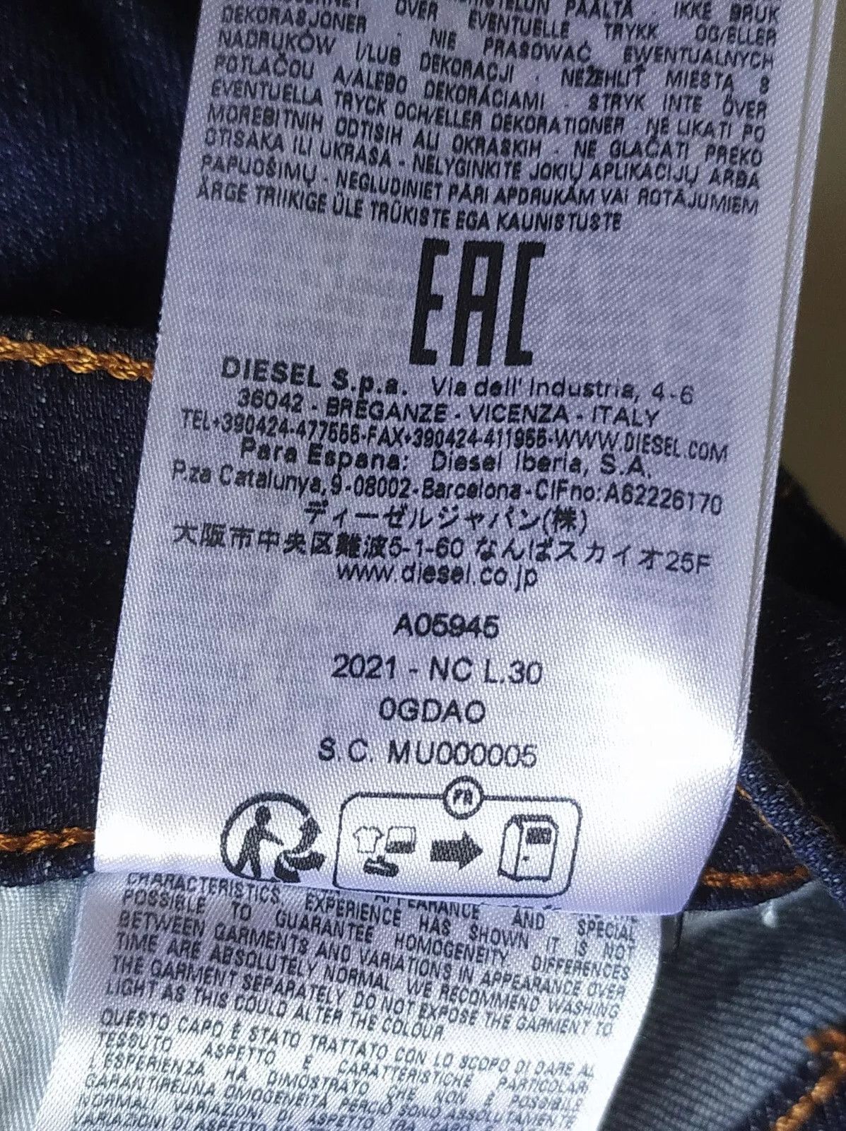 Diesel Diesel 2021-NC L.30 0GDO MENS JEANS T 1120 Size US 32 / EU 48 - 10 Thumbnail