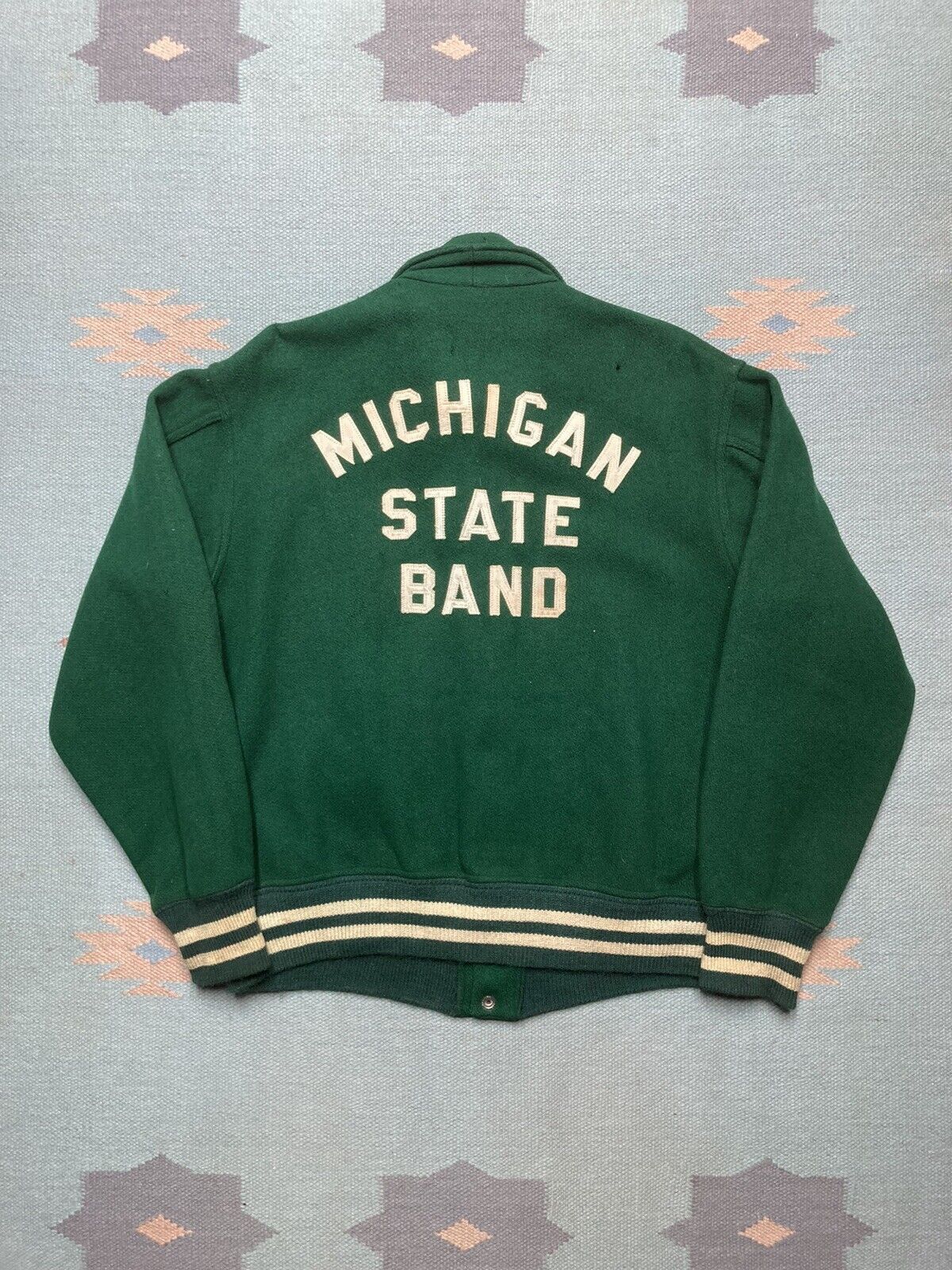 Vintage 1950s wool jacket Michigan State University MSU band L Size US L / EU 52-54 / 3 - 2 Thumbnail