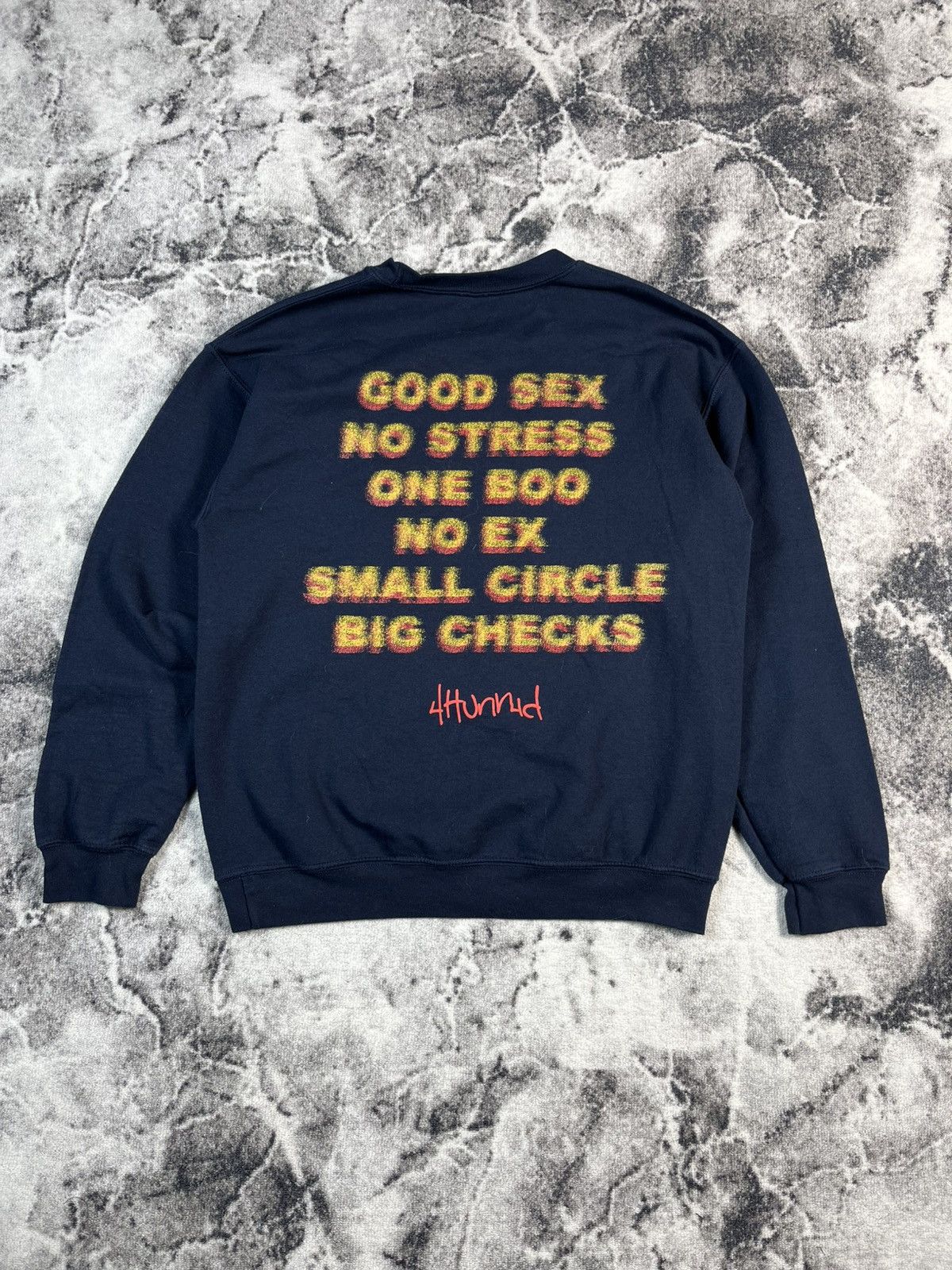 Other YG 4Hunnid Good Sex No Stress Graphic Crewneck Navy Size US M / EU 48-50 / 2 - 1 Thumbnail