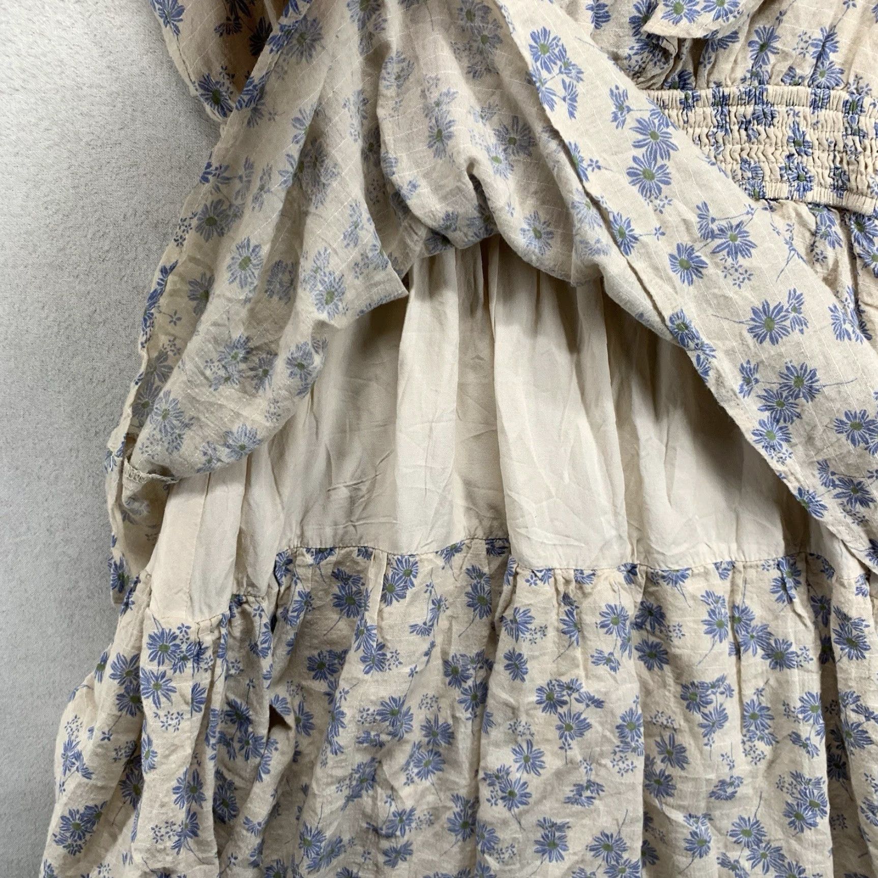 Vintage Women's Medium Mini Dress Flutter V-Neck Lightweight Layered Lined 100% Cotton Size M / US 6-8 / IT 42-44 - 5 Thumbnail