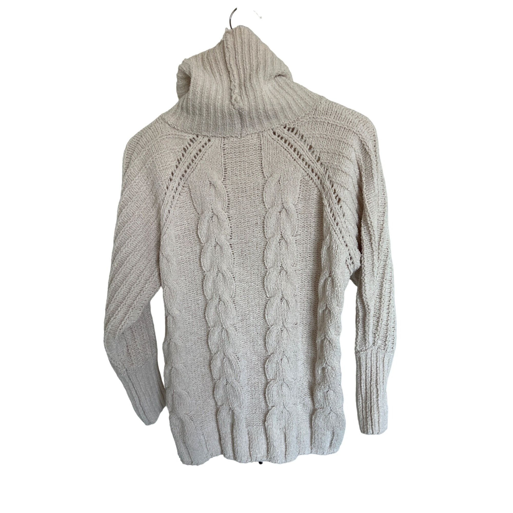 Other Moon & Madison Ivory Cowl Neck Cable-Knit Sweater Size S / US 4 / IT 40 - 4 Thumbnail