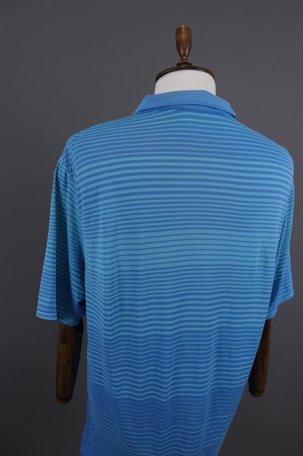 Nike Nike Golf Dri Fit Blue Striped Tennis Polo Shirt Size L Size US L / EU 52-54 / 3 - 10 Thumbnail