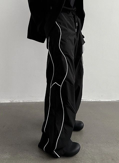 Y2K 2000s retro side swirl line baggy pants