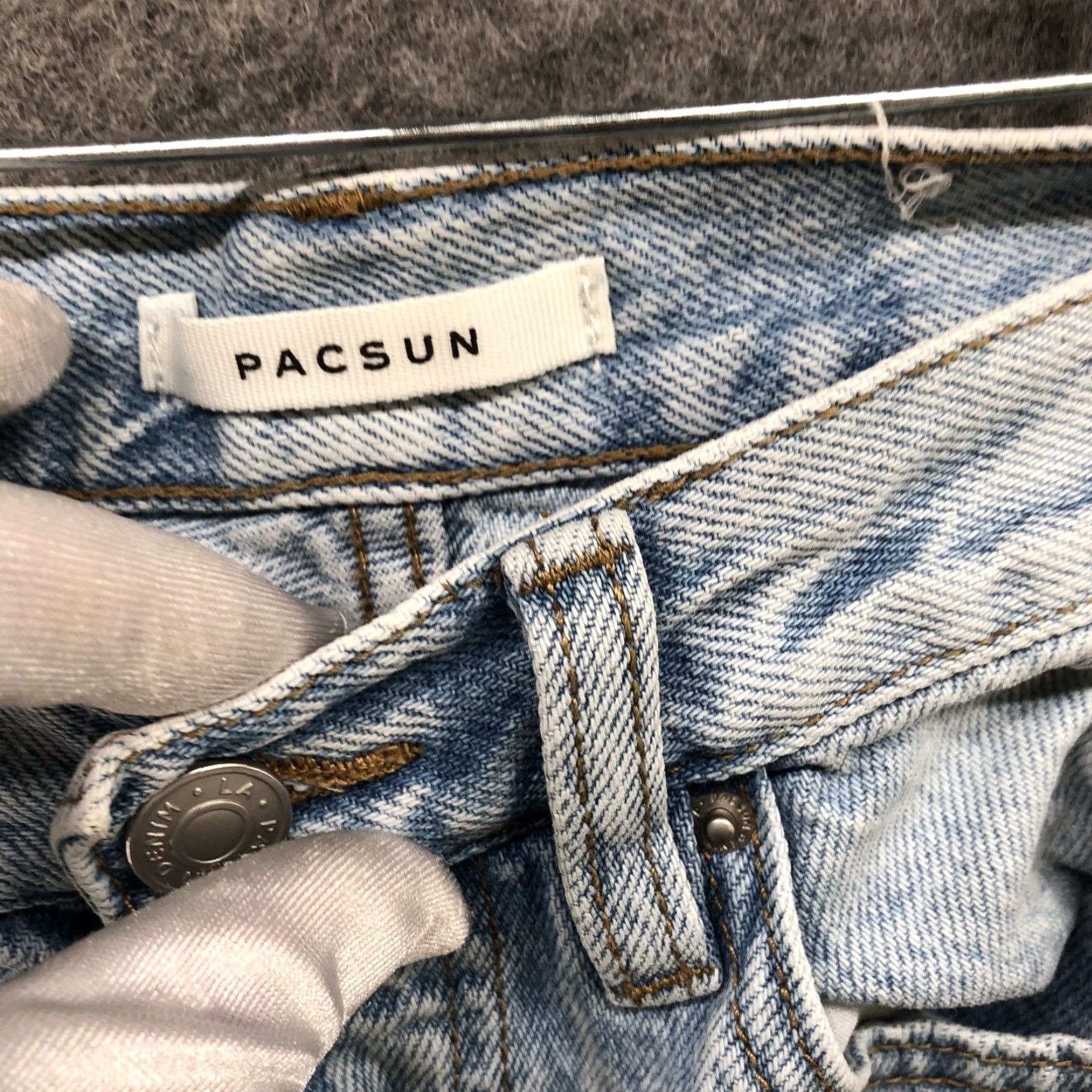 Pacsun Pacsun High Rise Bootcut Jeans Womens Size 24 Light Wash Blue Split Hem Size 42" / US 20 - 6 Thumbnail