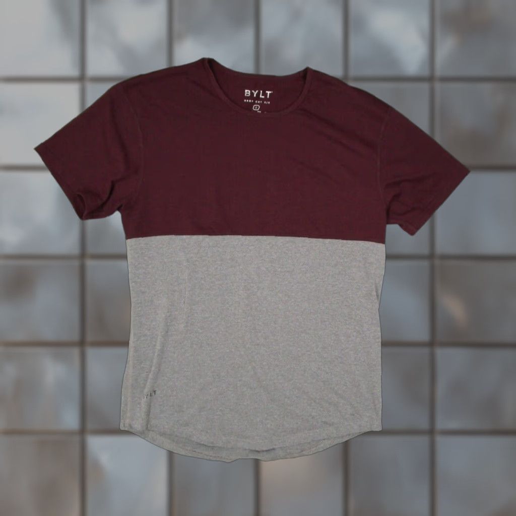 Vintage BYLT Mens Red Drop Cut Crew Neck Short Sleeve Shirt L Fashion City Sports All Seasons Breathable Easy Care Shirt Mens Size US L / EU 52-54 / 3 - 1 Thumbnail
