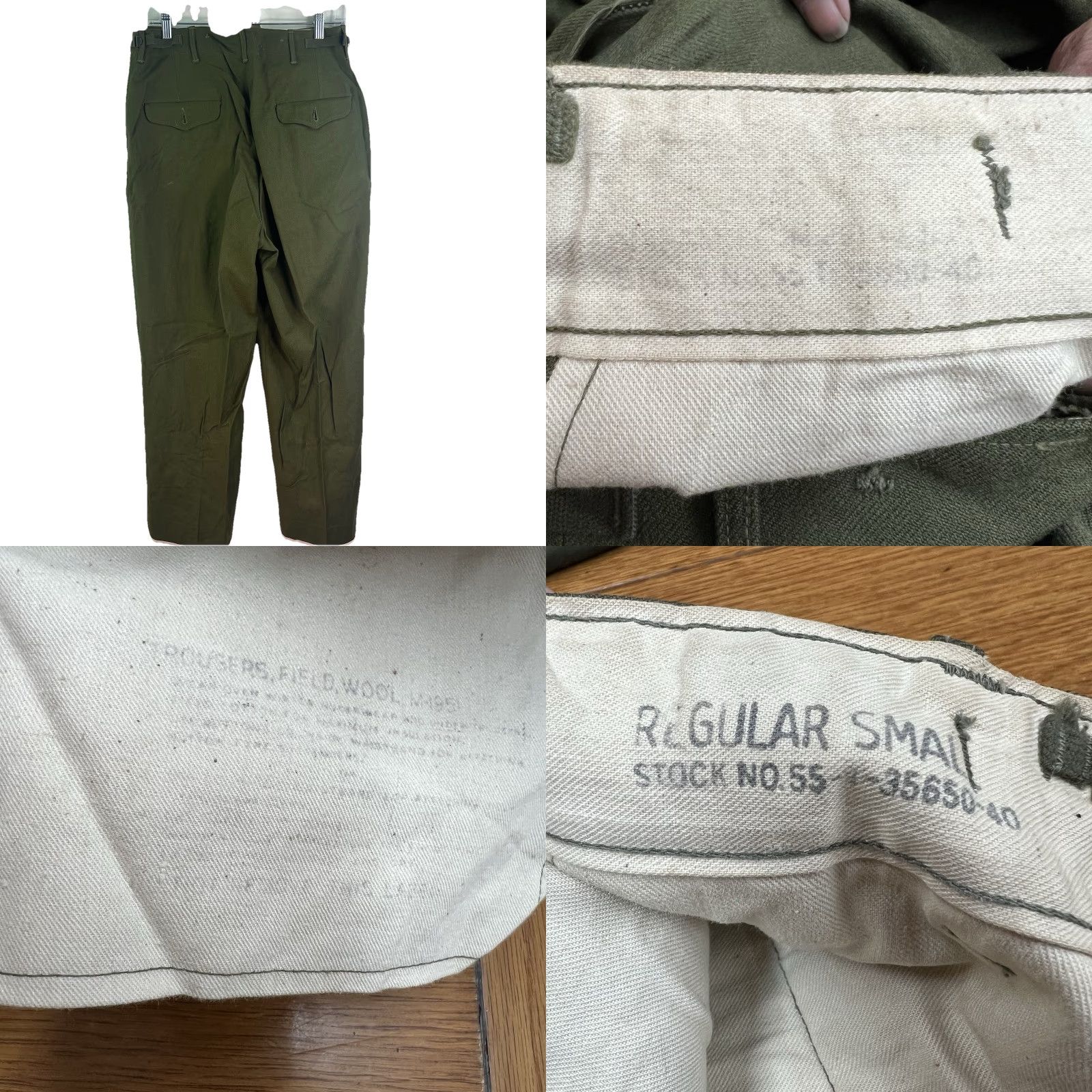 Vintage VINTAGE US MILITARY M-1951 Wool Field Pants Mens S Green Straight Waist 30x31 Button Fly Pockets Chino Size US 29 - 8 Thumbnail
