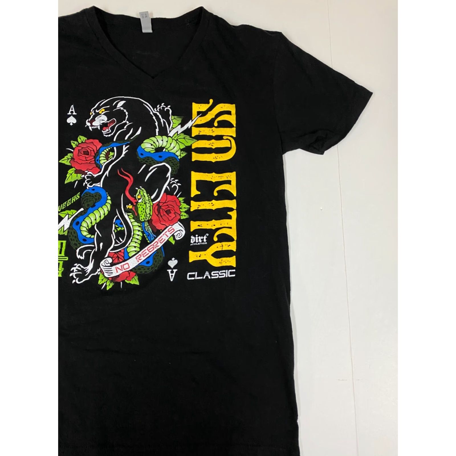 Next Level Las Vegas Mens Shirt M Black Next Level T-Shirt Short Sleeve V-Neck Cotton Logo Graphic 90s? Size US M / EU 48-50 / 2 - 2 Thumbnail