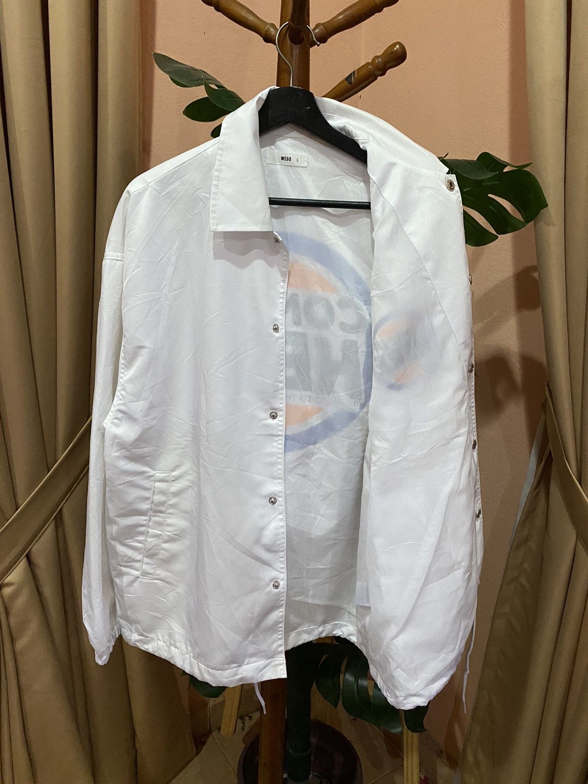 Japanese Brand WEGO “Come Up Here” Jacket Modern Casual White Coach Jacket Size US L / EU 52-54 / 3 - 5 Thumbnail