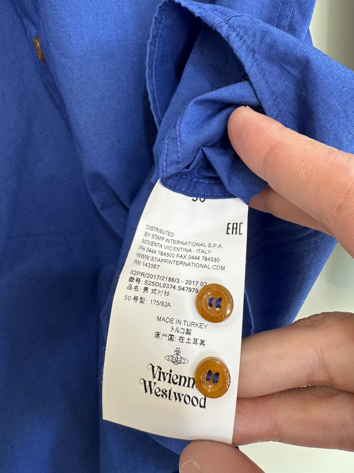 Vivienne Westwood Vivienne Westwood Blue Classic Long Sleeve Shirt Size US L / EU 52-54 / 3 - 15 Thumbnail