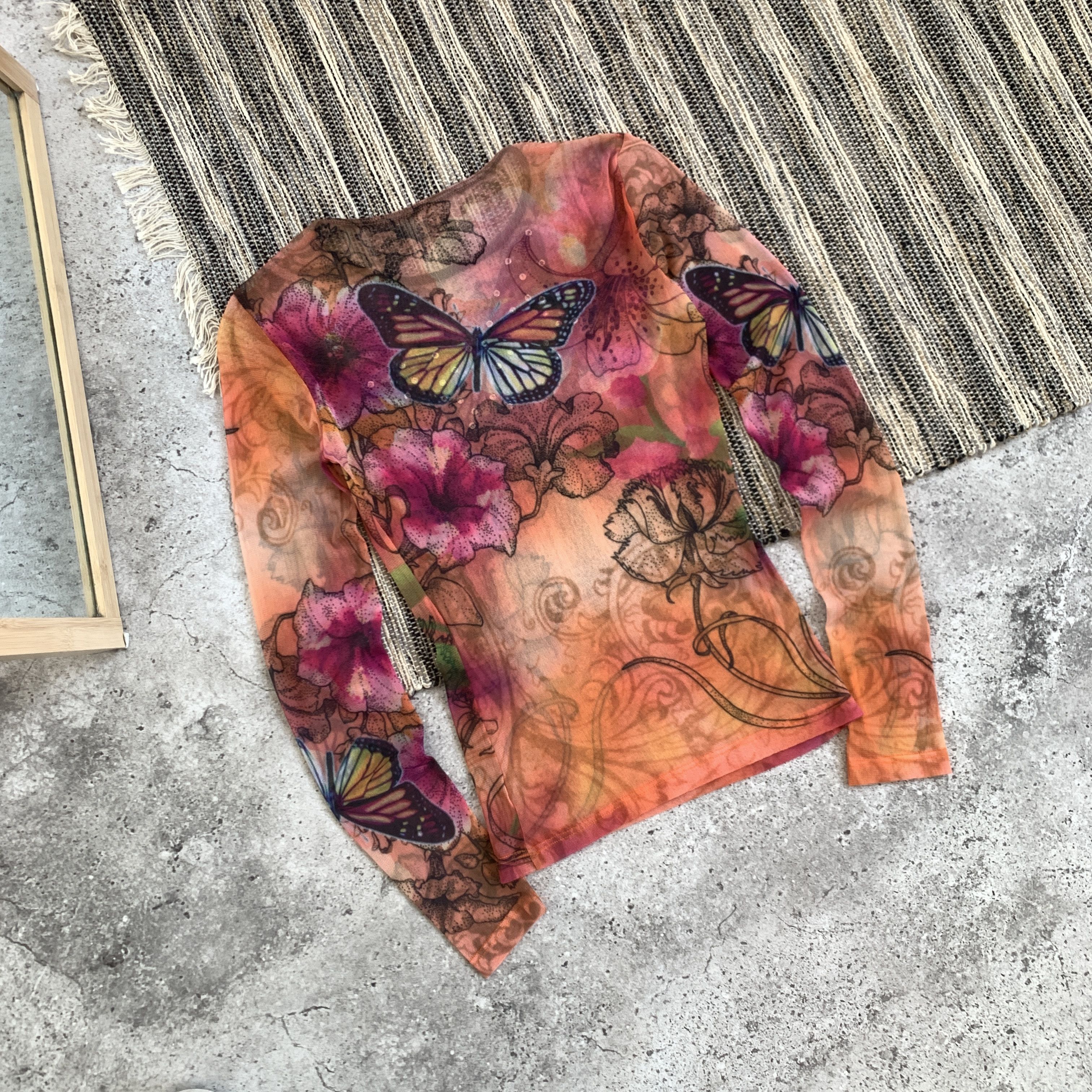Japanese Brand Vintage Y2K Avantgarde Graphic Mesh Longsleeve Tee Shirt Size S / US 4 / IT 40 - 6 Thumbnail