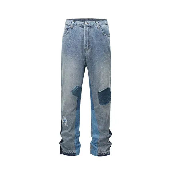 VIBE High street washed flared patchwork cargo jeans y2k Size US 32 / EU 48 - 6 Thumbnail