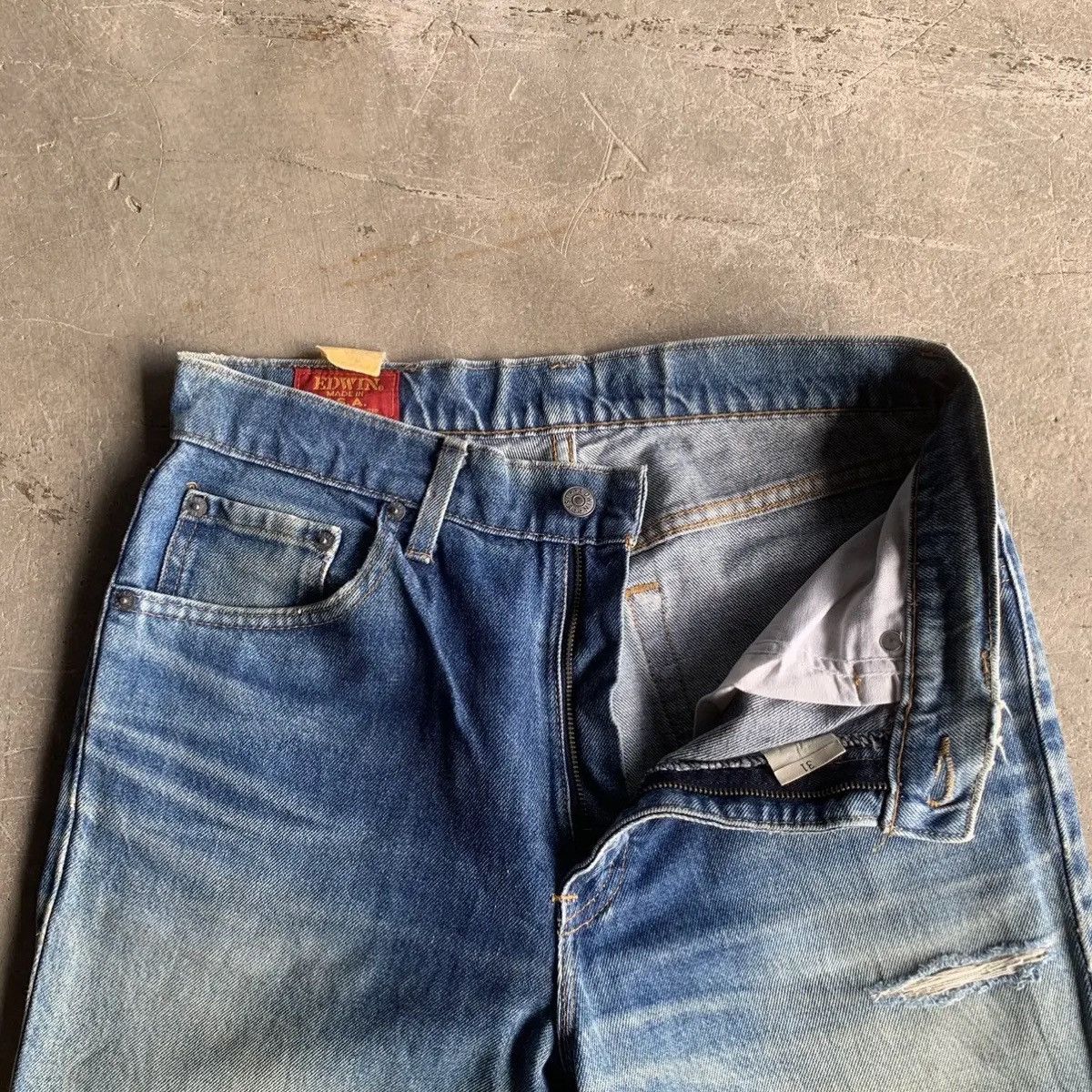 Edwin Vintage Edwin Distressed Jeans 30x31 BlueWash Ripped Denim Size US 30 / EU 46 - 7 Thumbnail