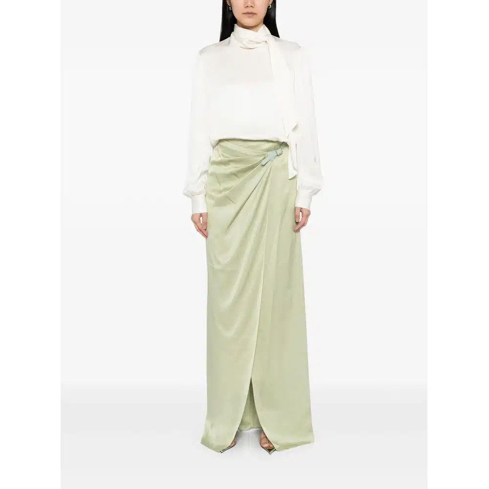 Tom Ford o1loc1c0526 GC5799 Wrap Maxi Skirt in Light Green Size 27" / US 4 / IT 40 - 2 Thumbnail