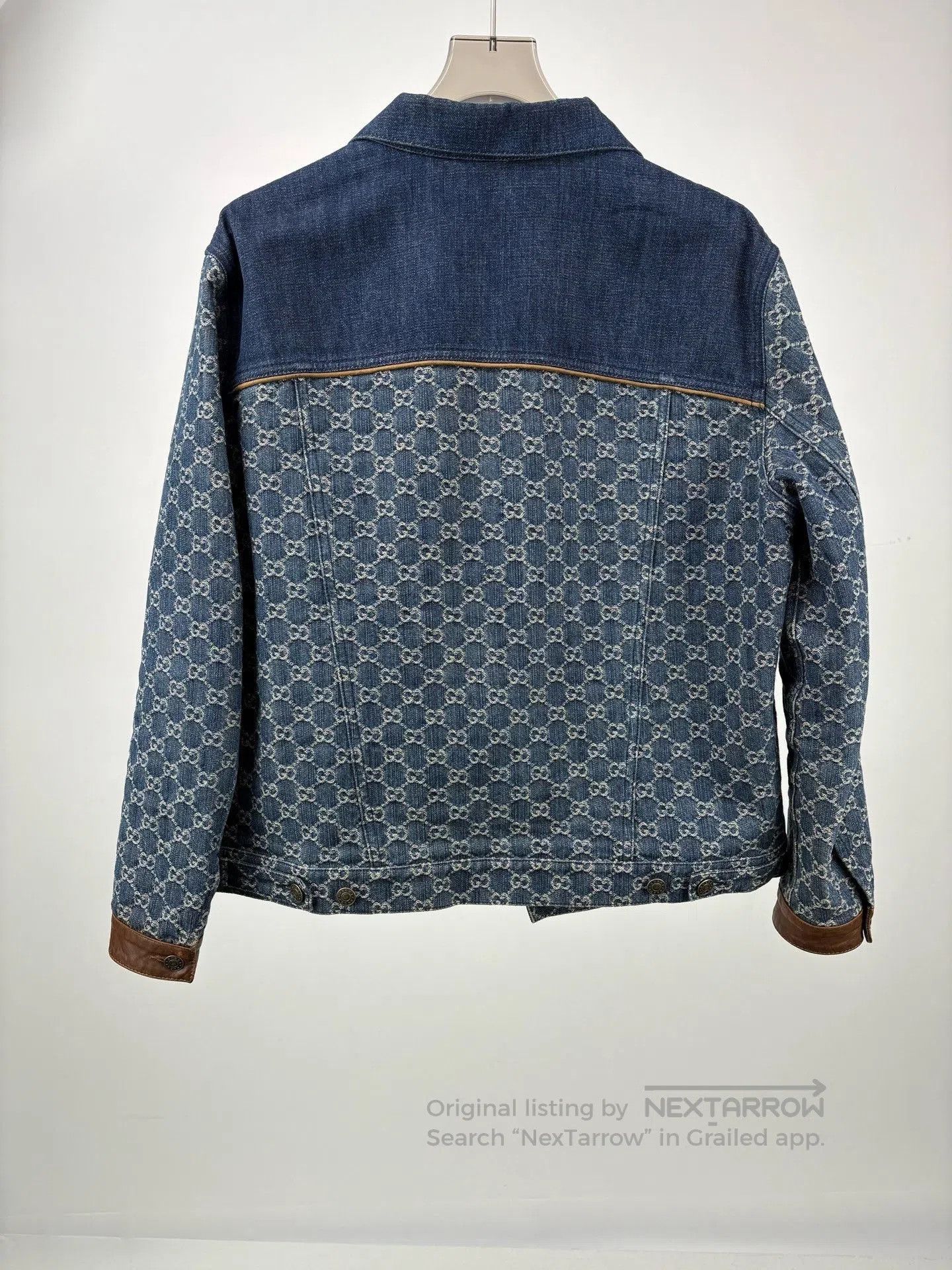 Gucci Gucci GG Logo Leather Patchwork Denim Jacket. Size US S / EU 44-46 / 1 - 2 Thumbnail
