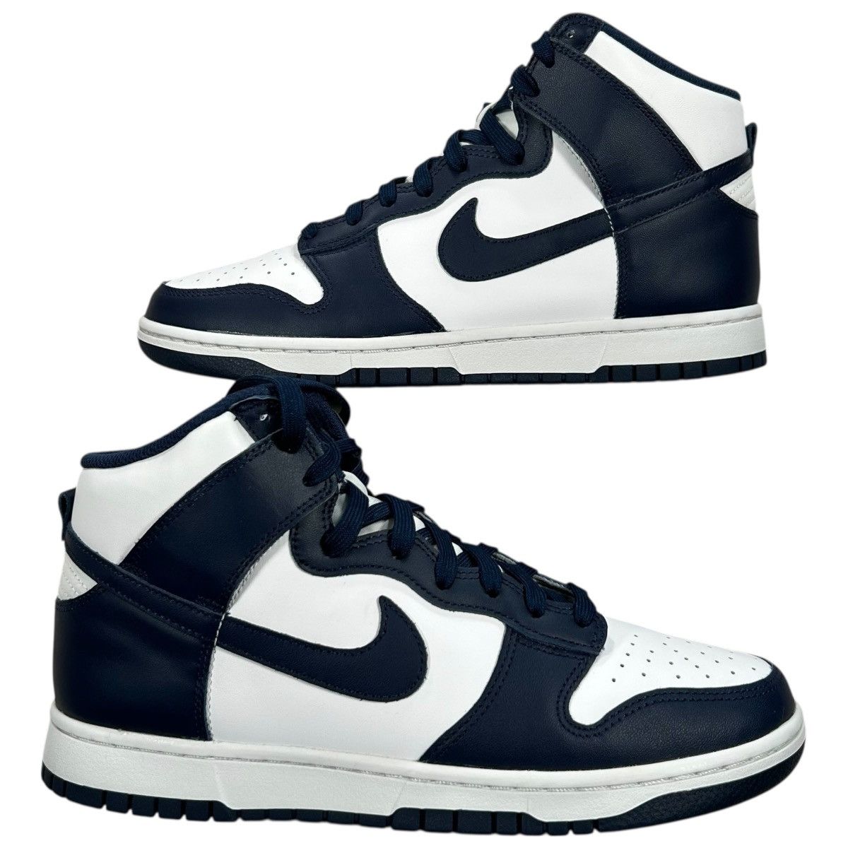Nike Nike Dunk High Retro White Midnight Navy Blue 2021 Sneakers Size US 10 / EU 43 - 2 Thumbnail