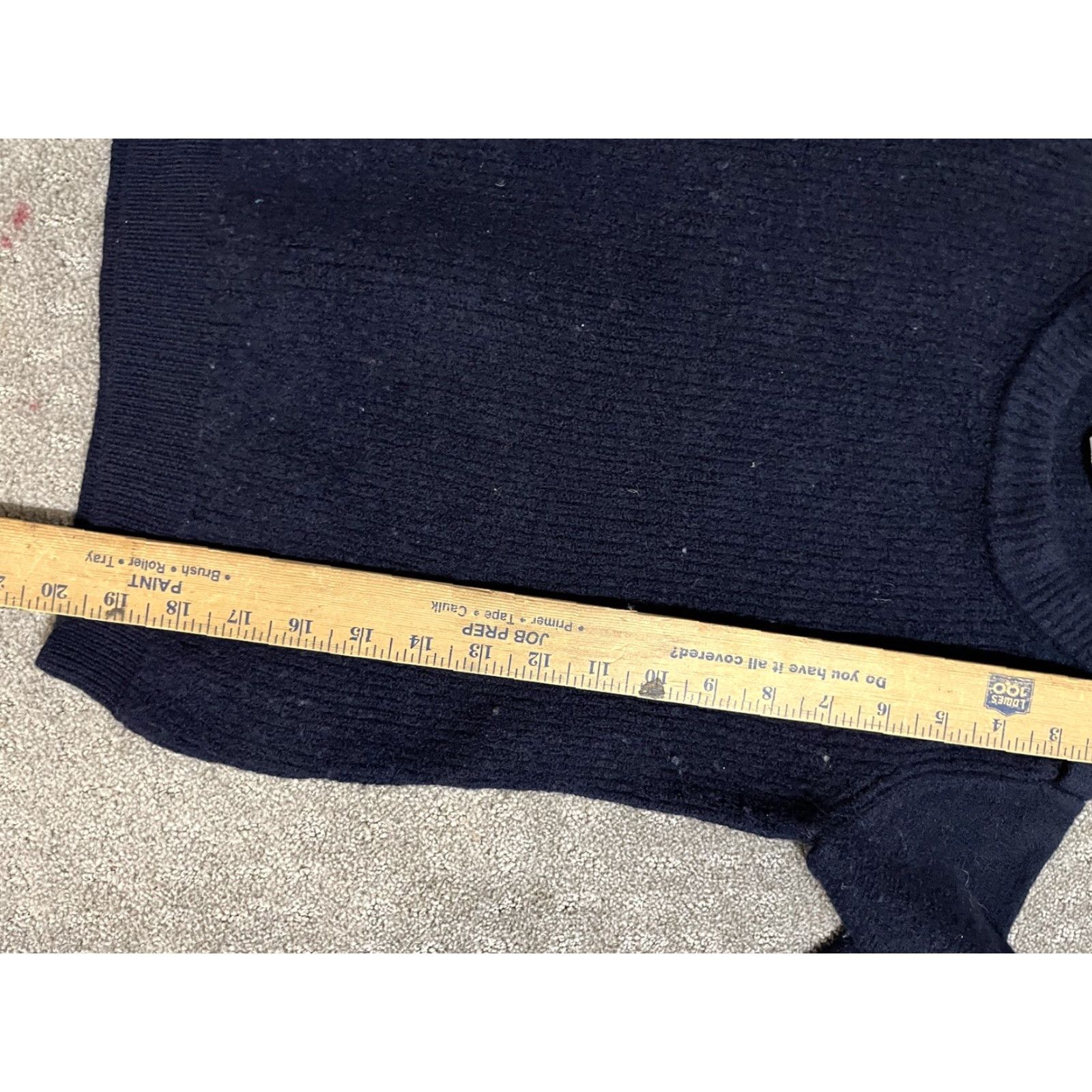 J.Crew VINTAGE J.Crew navy Merino wool Sweater XS Women Pullover Button Shoulder Blue 90s Womens Size XS / US 0-2 / IT 36-38 - 5 Thumbnail
