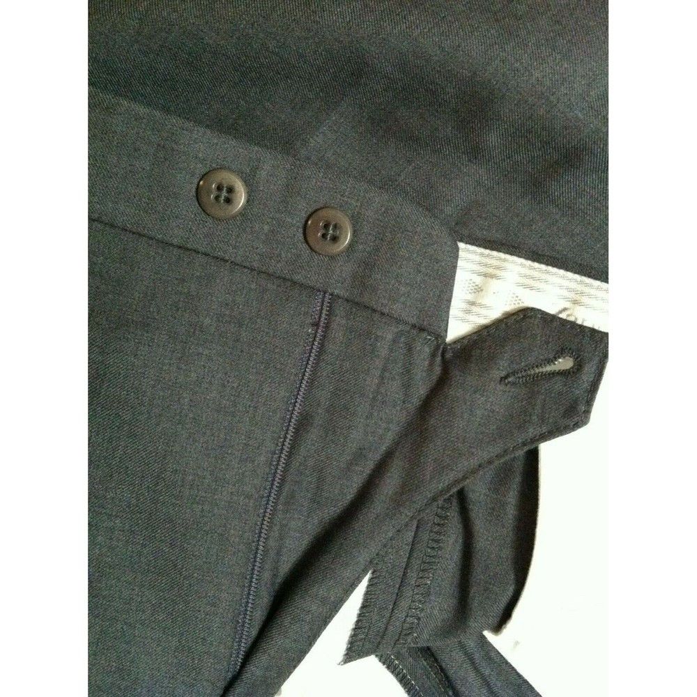 Zanella ZANELLA MENS GRAY 100%WOOL DRESS PANTS SIZE:38/29 Size 38S - 4 Thumbnail