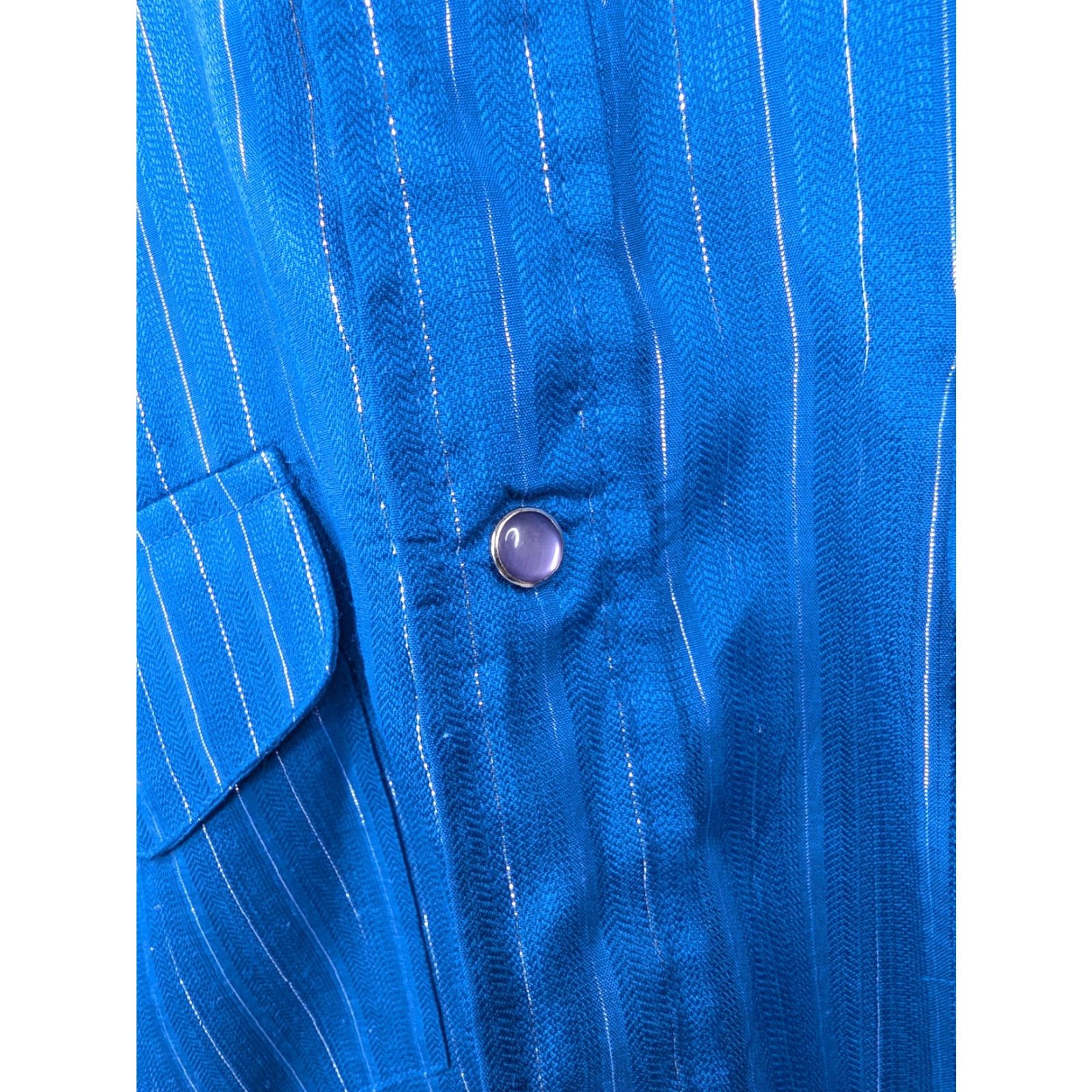 Vintage Vintage Panhandle Slim Western Shirt 16-34 Blue Striped Cowboy Button-Up Long Sleeve Snap Front Collared Mens 16 Blue Size US L / EU 52-54 / 3 - 3 Thumbnail
