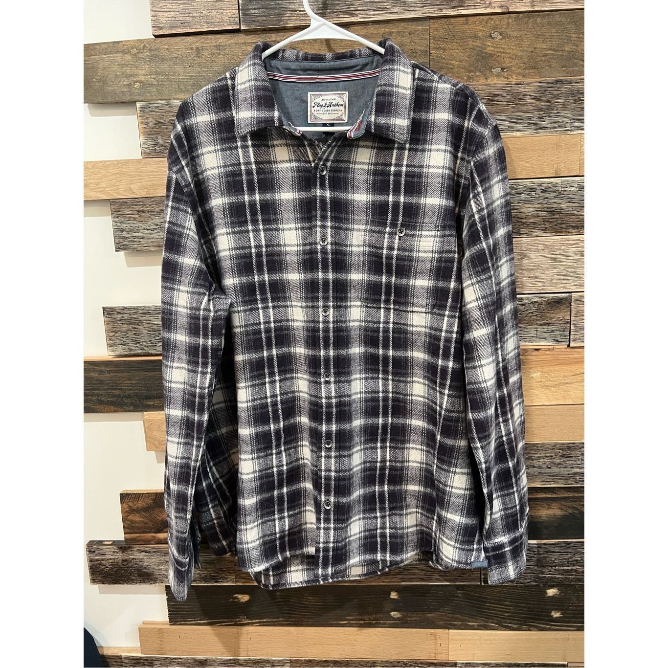 Other FLAG & ANTHEM NWT GREY/CREAM PLAID FLANNEL heavy SHIRT sz XL Size US XL / EU 56 / 4 - 2 Thumbnail