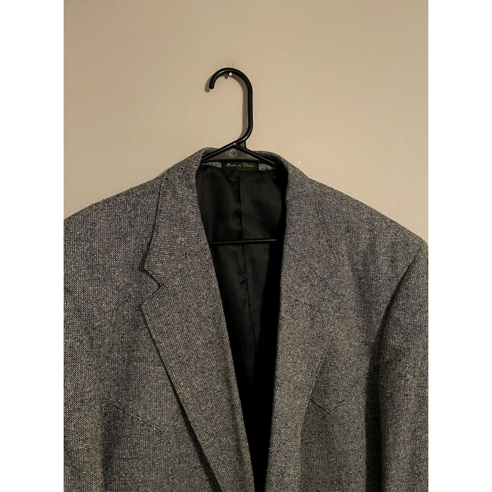 YOKE VINTAGE Circle S Blazer Silk Tweed Western Yoke 100% Silk Blue/Gray - Men's 50R Blazer Coat Jacket Long Notch Lapel Two-Button Size 50R - 2 Thumbnail