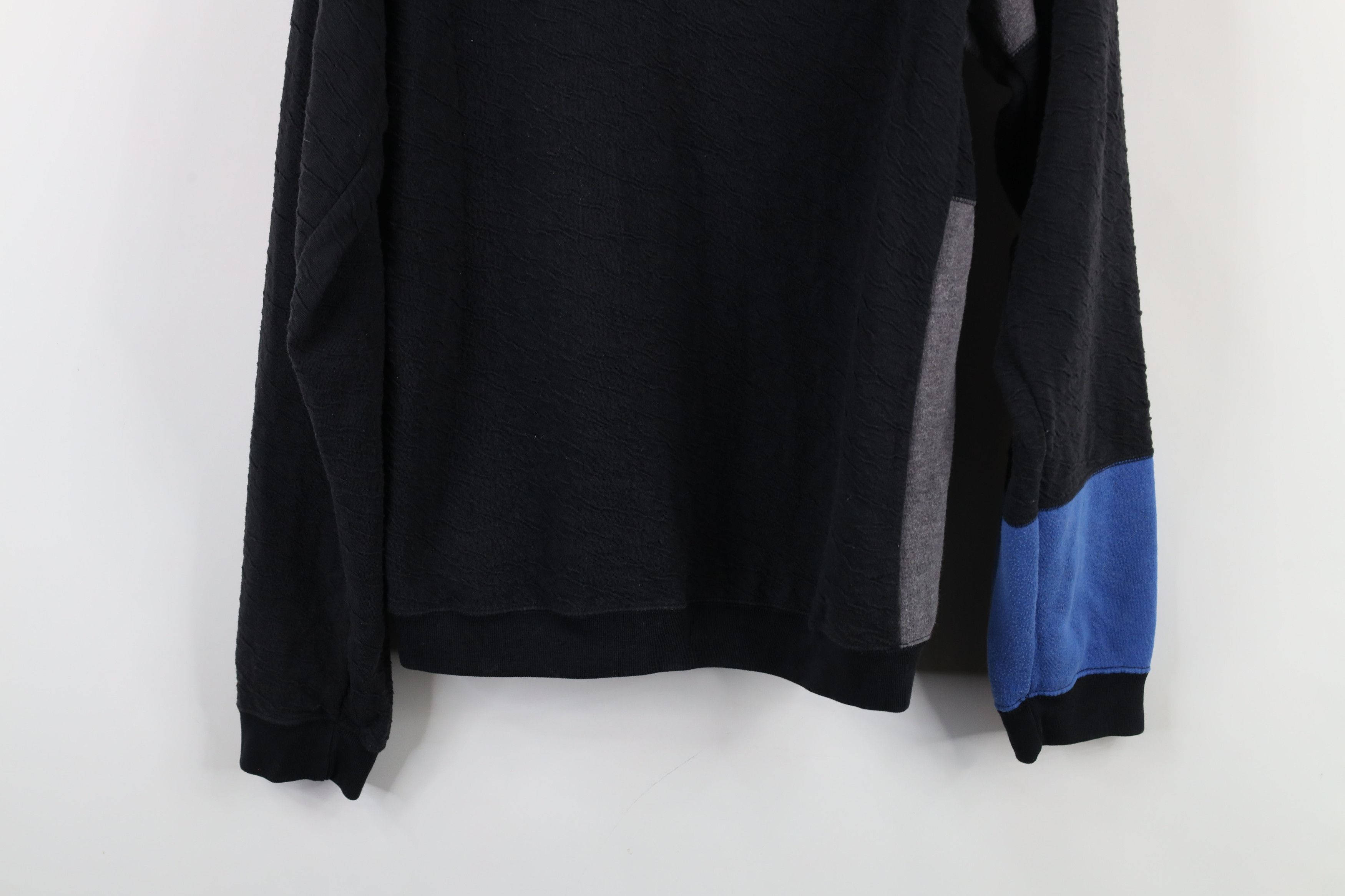 Vintage Vintage 90s Streetwear Crinkled Block Henley Sweatshirt Size US S / EU 44-46 / 1 - 11 Thumbnail