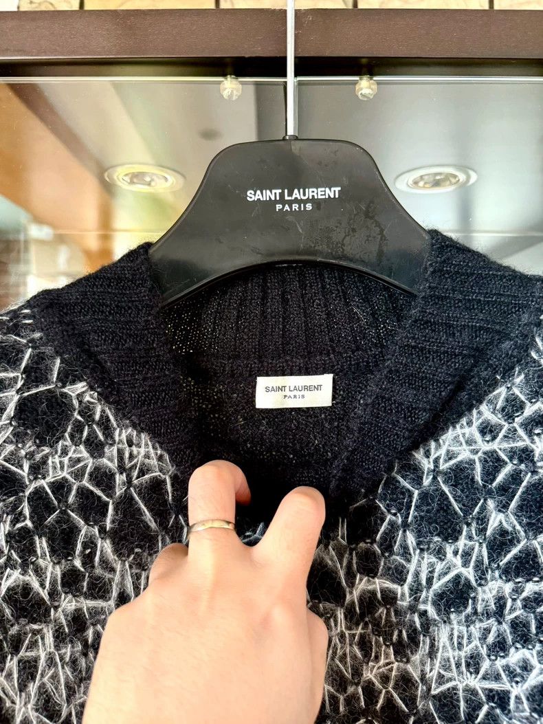 Saint Laurent Paris Saint Laurent Paris 20 FW runway black and white mohair kn Size US M / EU 48-50 / 2 - 3 Thumbnail