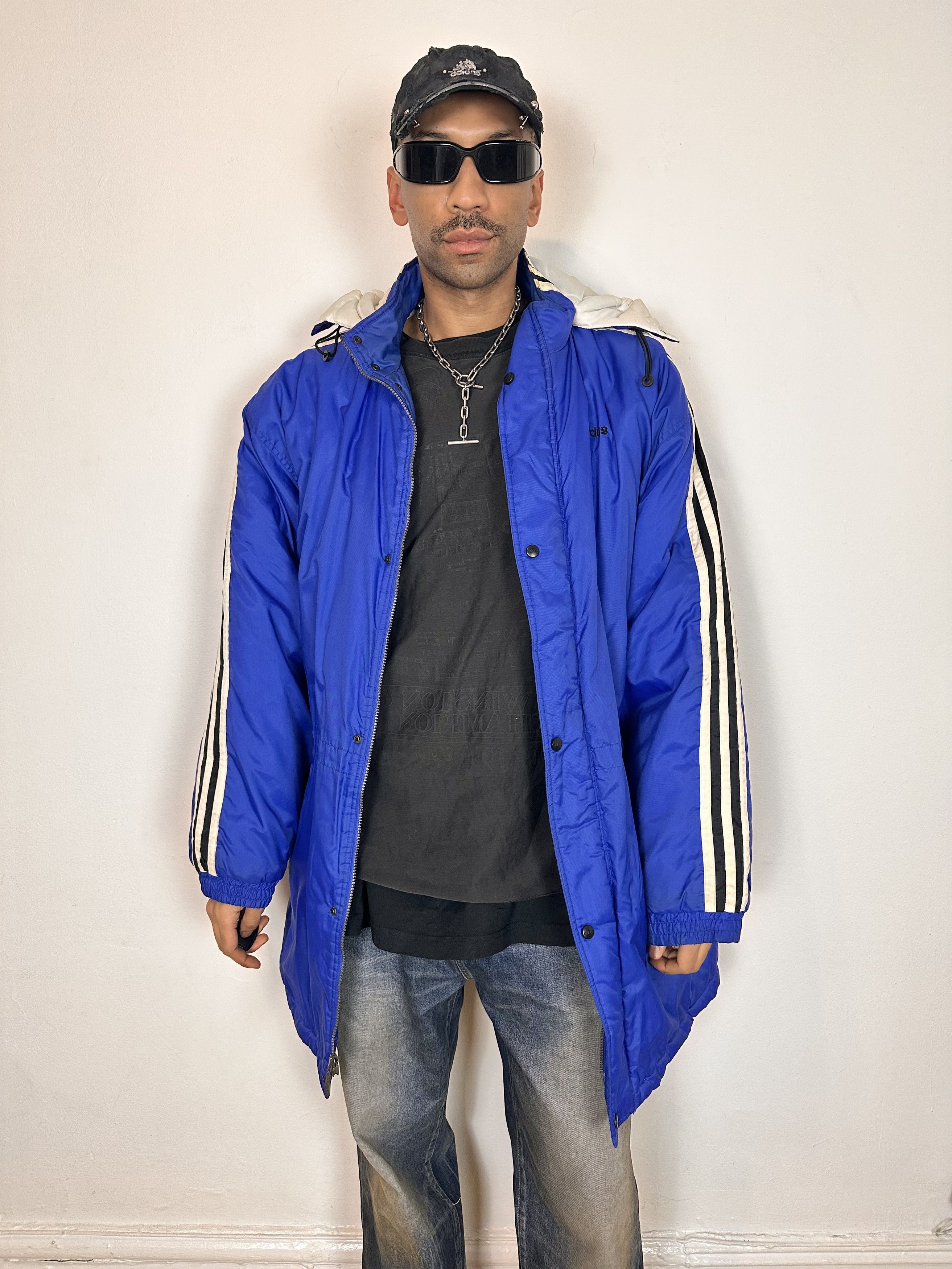 Adidas Vintage ADIDAS Blue Winter Puffer Coat - XXL Size US XXL / EU 58 / 5 - 2 Thumbnail