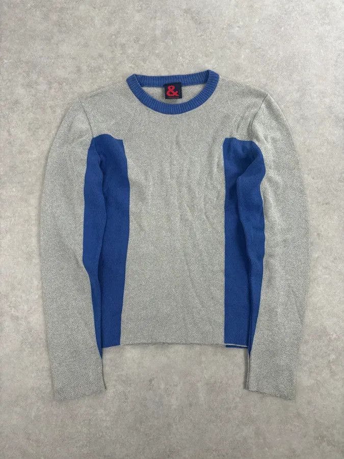 Dolce & Gabbana 1990s Dolce & Gabbana Blue Beige Wool Sweater Size US S / EU 44-46 / 1 - 1 Thumbnail