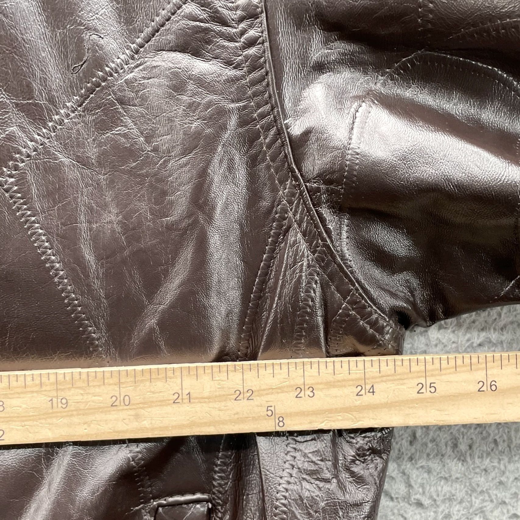 Haband Haband Genuine Leather Jacket Mens XL Brown Coat Moto Biker Punk Rock Bomber 90s Jacket Mens XL Brown Haband Leather Jacket Size US XL / EU 56 / 4 - 5 Thumbnail