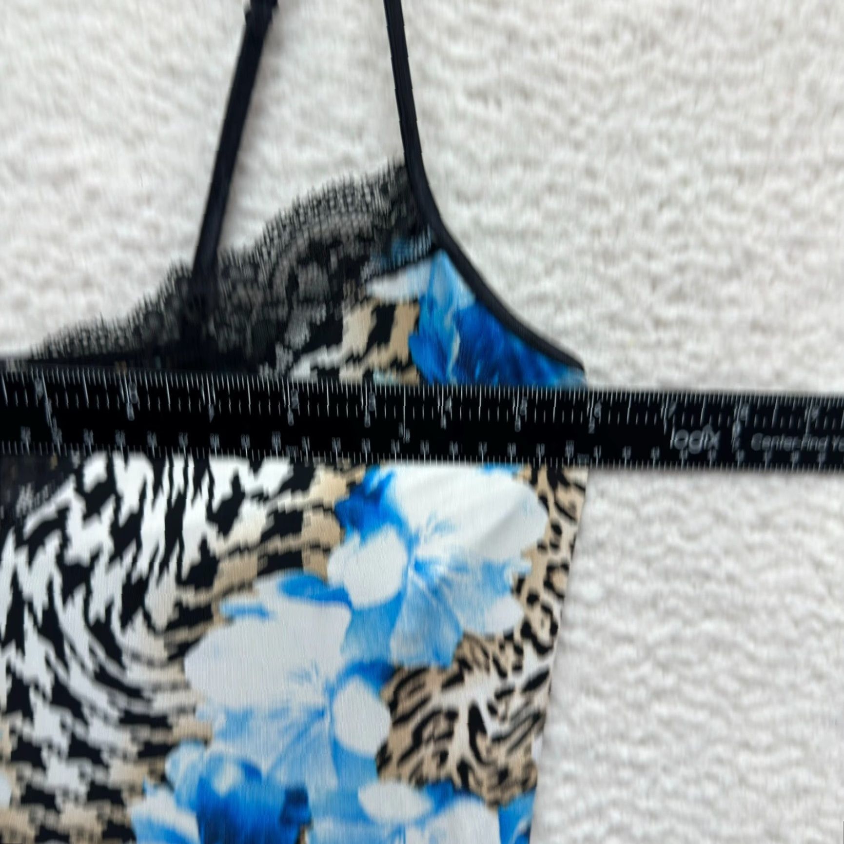 Vintage VINTAGE Y2K Slip Dress Blue Medium Rose Cheetah Leopard Slinky Stretch Peter Alexander Womens Size M / US 6-8 / IT 42-44 - 5 Thumbnail
