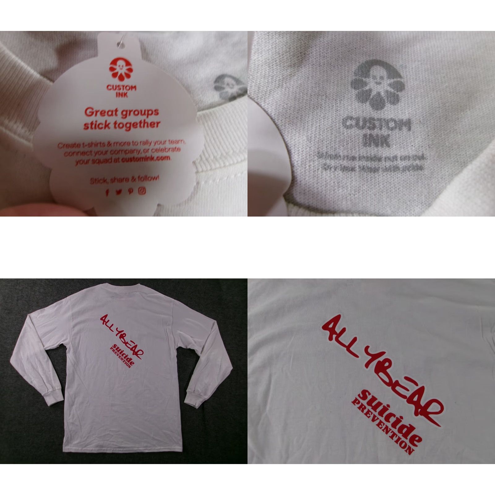 Vintage Continue Shirt Men Medium White Graphic Print Logo CustomInk T-Shirt Crew Neck Long Sleeve Mens 2000s? Size US M / EU 48-50 / 2 - 8 Thumbnail