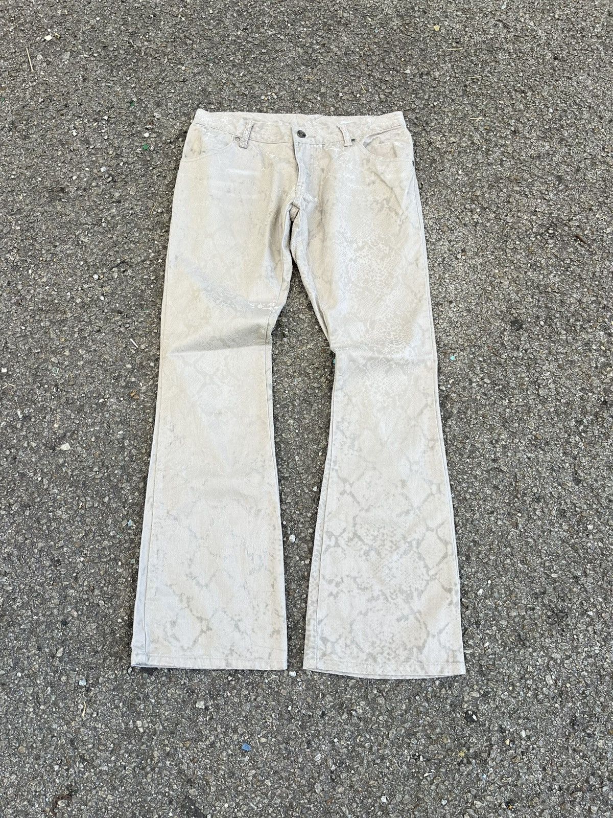 Hysteric Glamour Semantic Design Jeans Snake Skin Velvet Pattern Flared Pants Size US 30 / EU 46 - 1 Thumbnail
