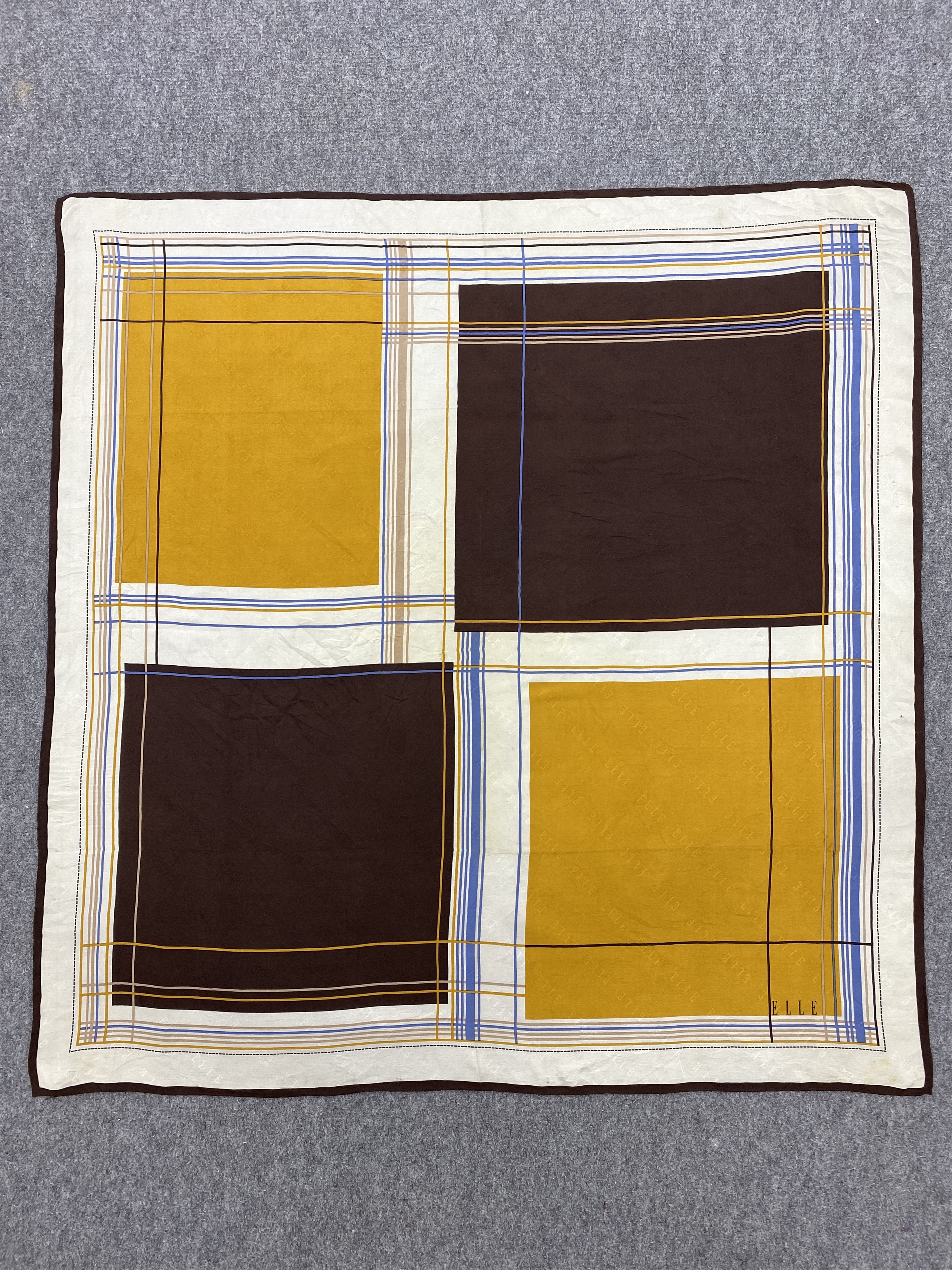 Vintage Vintage Elle Silk Shawl / Silk Scarf SN0246 Size ONE SIZE - 2 Thumbnail