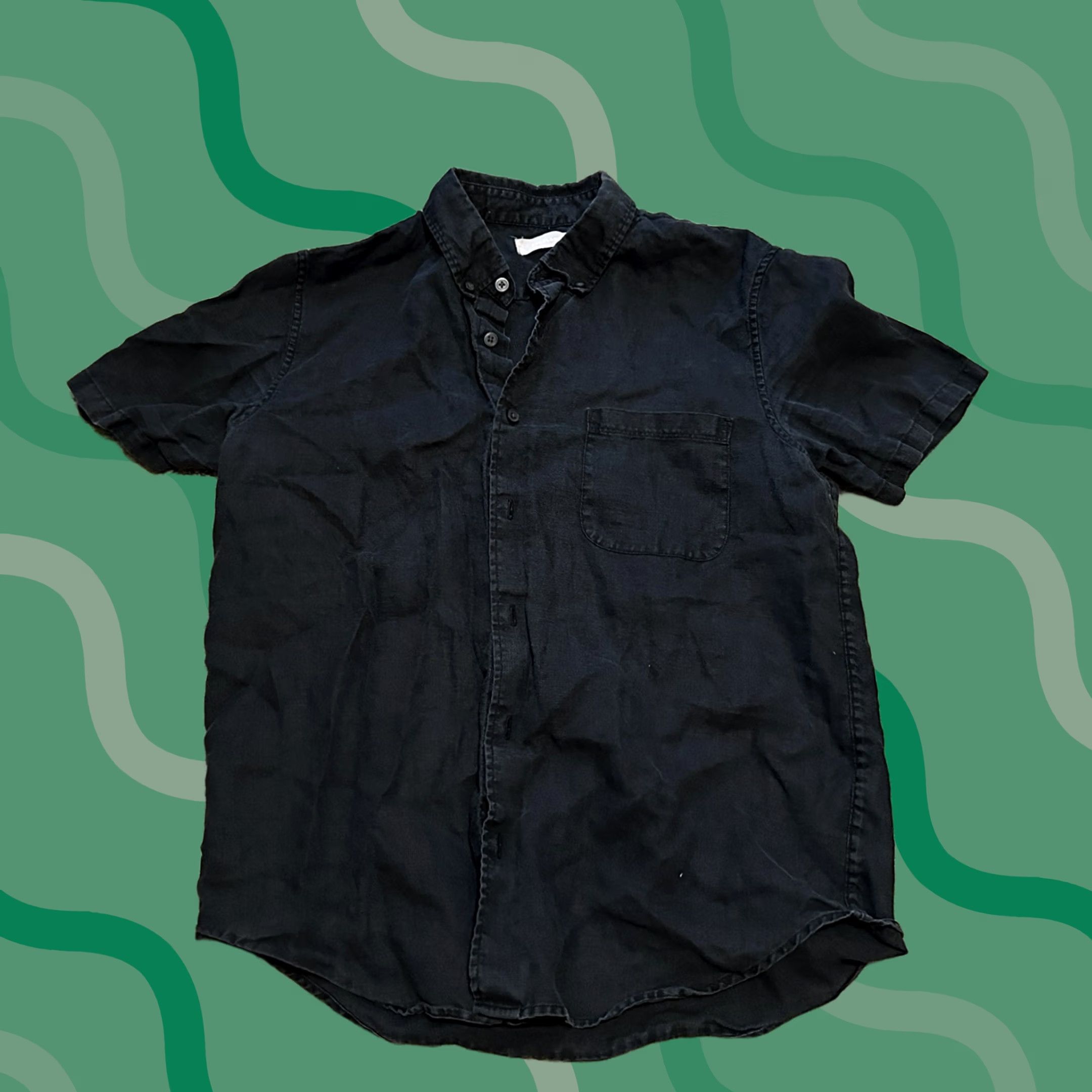 Everlane Everlane Linen Shirt Womens Small Button Preppy Workwear Short Sleeve Black Size S / US 4 / IT 40 - 1 Thumbnail