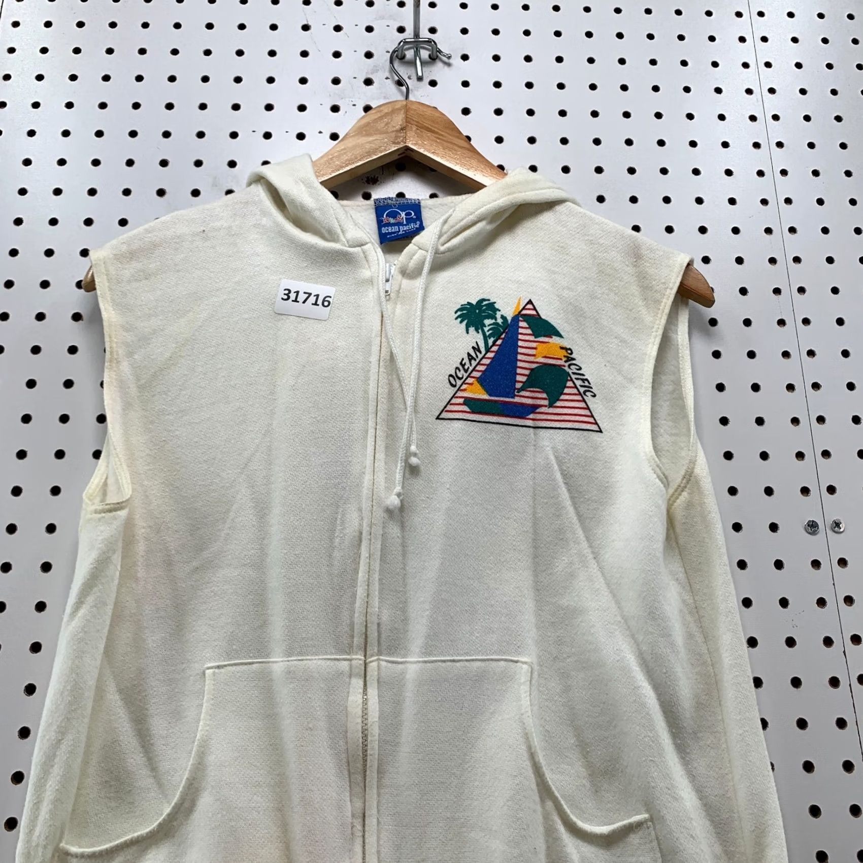 Ocean Pacific VINTAGE Ocean Pacific Zip Hoodie Beige XS Adult Mens Surf Made USA 19x22 Size US XS / EU 42 / 0 - 7 Thumbnail