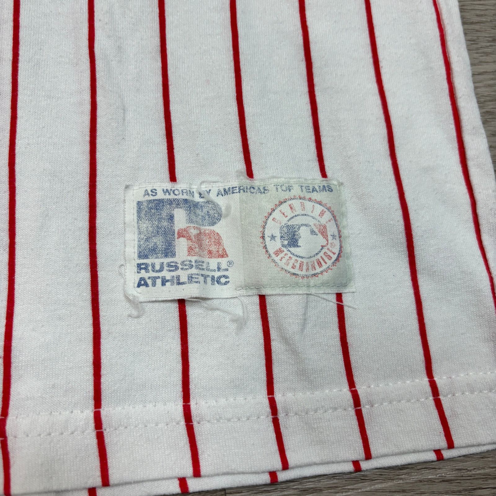 MLB × Russell Athletic × Vintage VTG 90s Philadelphia Phillies Goss 35 Stripe Jersey Shirt XL Size US XL / EU 56 / 4 - 3 Thumbnail
