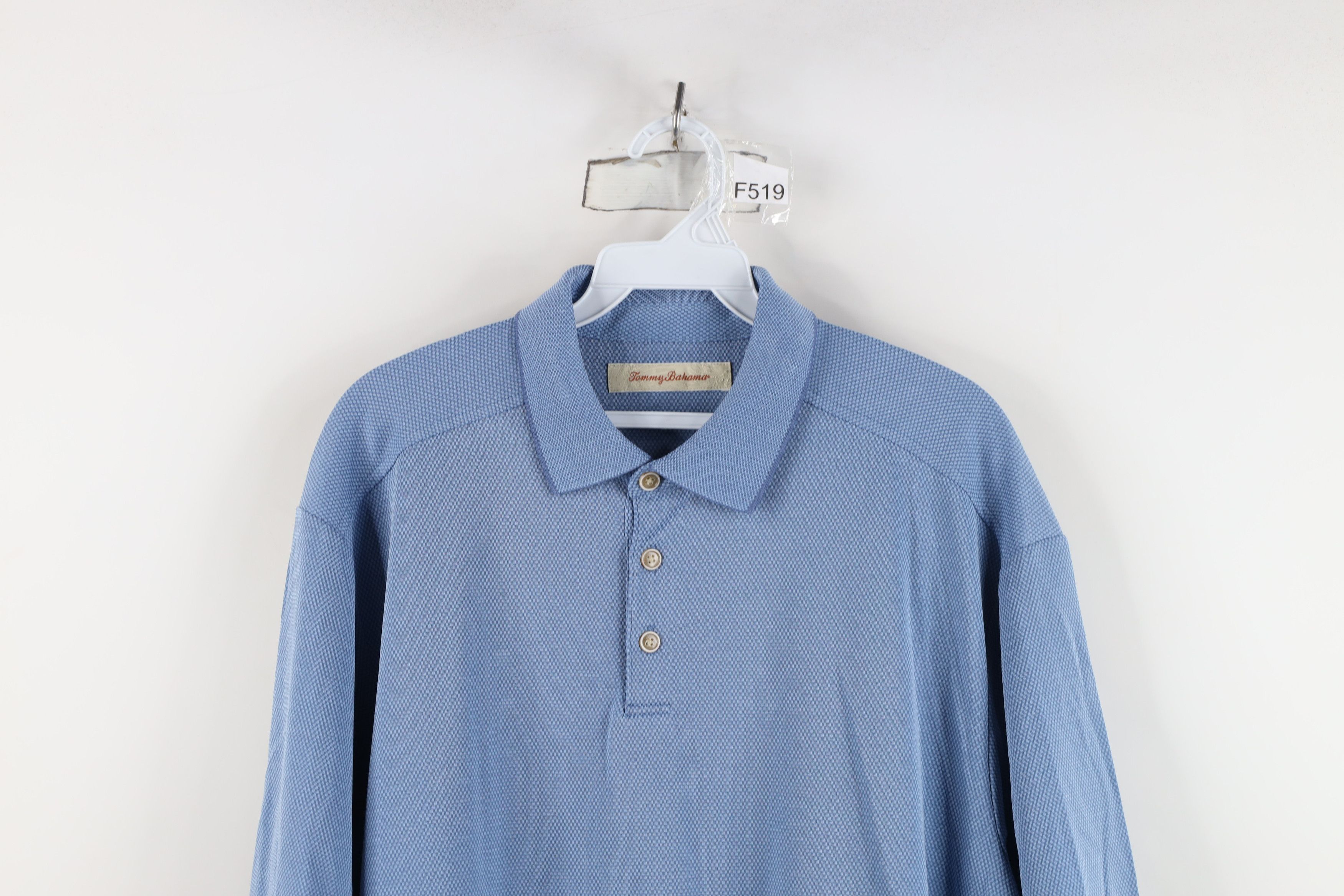 Tommy Bahama Vintage Tommy Bahama Waffle Knit Golf Polo Shirt Blue Size US L / EU 52-54 / 3 - 2 Thumbnail