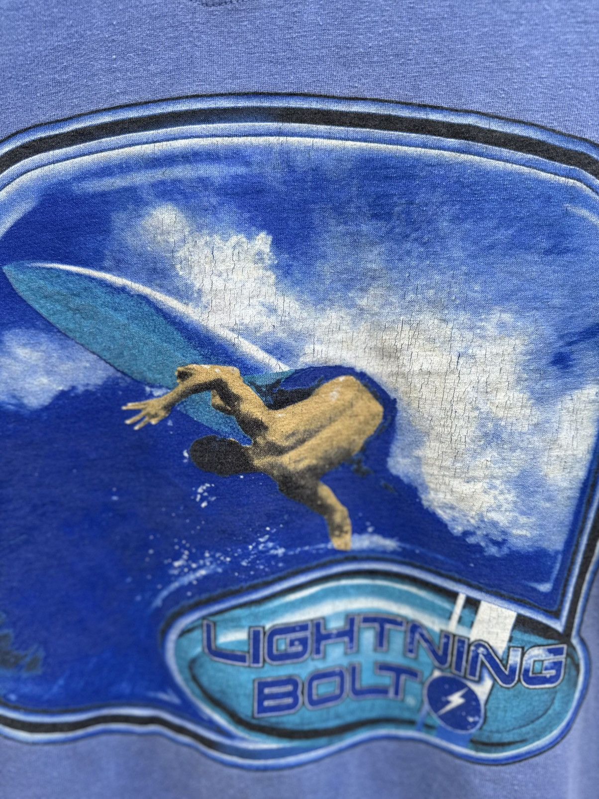 Vintage Thrashed Vintage Lighting Bolt Surf Faded Tee Size US L / EU 52-54 / 3 - 2 Thumbnail