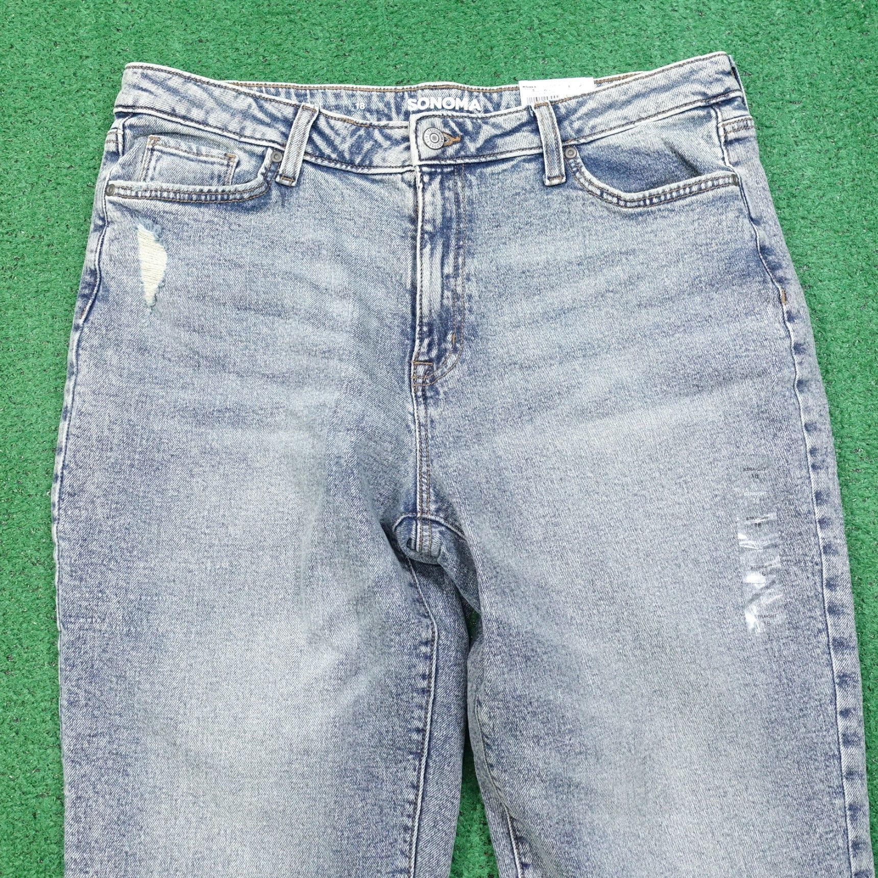 Vintage VINTAGE Sonoma Women's Straight High Rise Denim Jeans Size 18 Blue Fall Spring Summer Winter Size 40" / US 18 - 2 Thumbnail