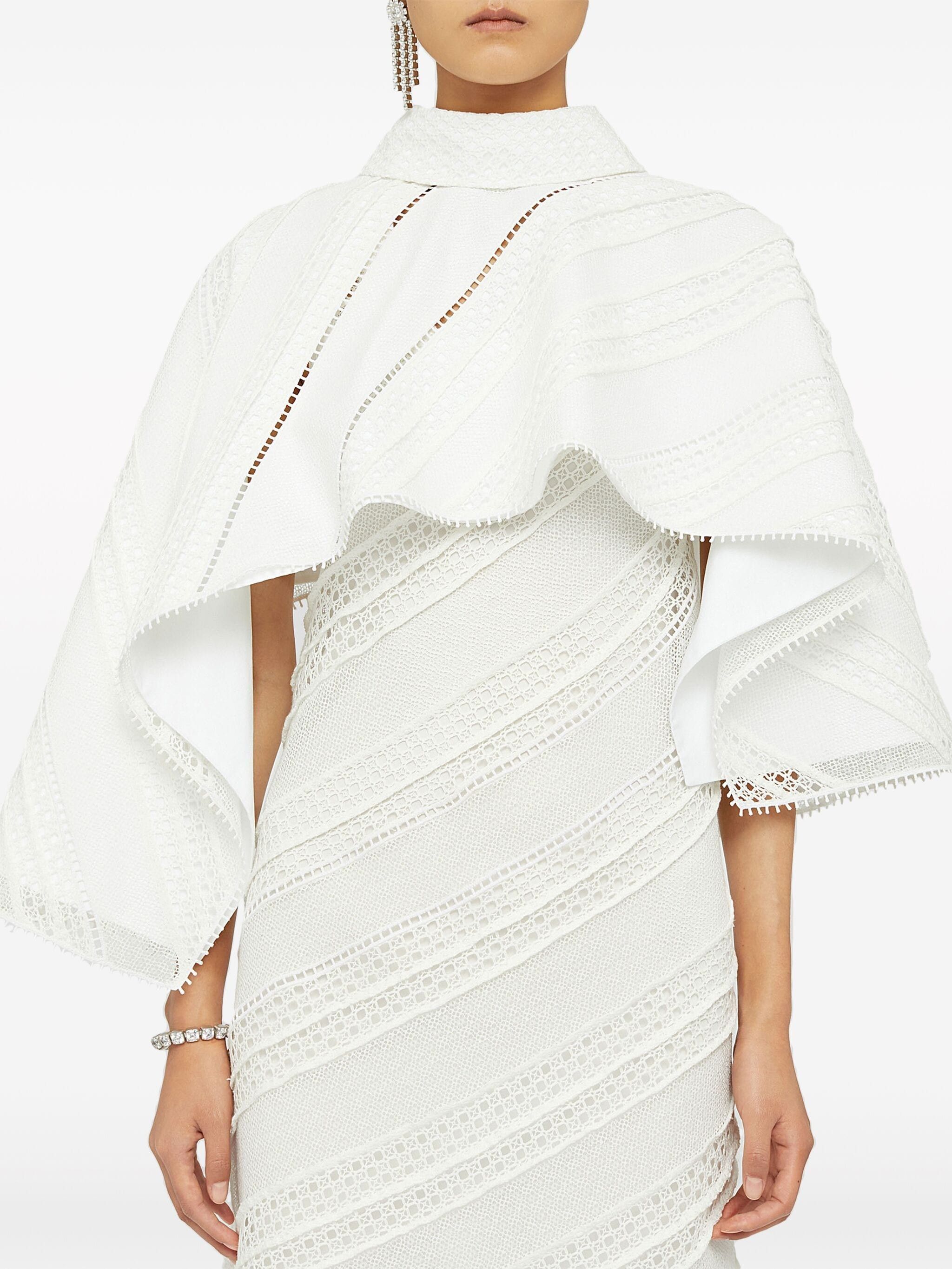 Jil Sander o1w1db10825 Cape in White Size M / US 6-8 / IT 42-44 - 3 Thumbnail