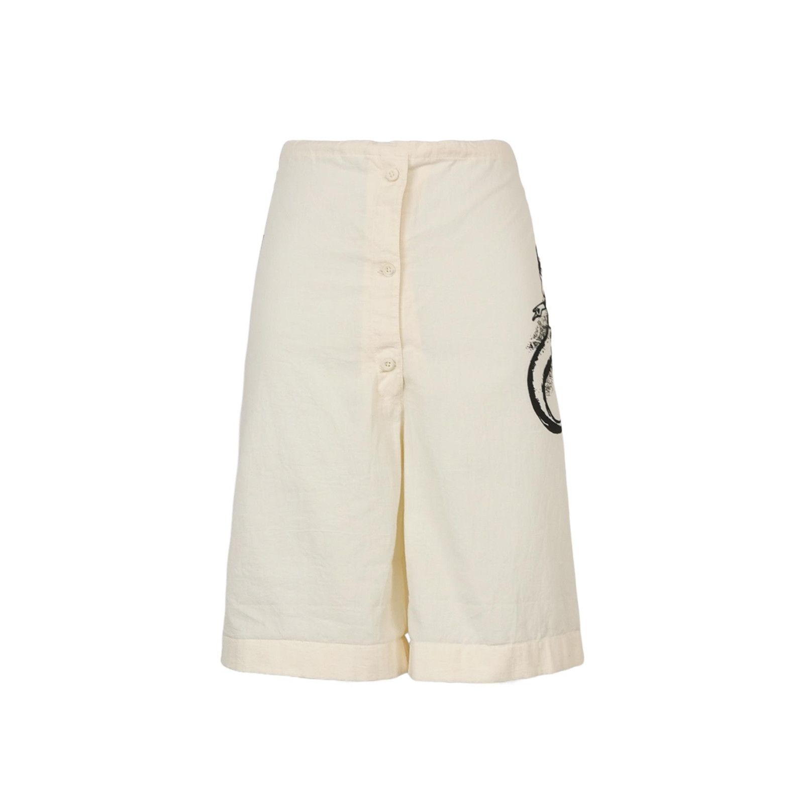 Prada Prada Logo Cotton Shorts in Cream 0089 Size 40" / US 18 - 1 Thumbnail