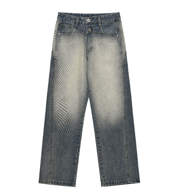 Japanese Brand × Jean Washed distressed straight loose blue jeans for men Size US 32 / EU 48 - 5 Thumbnail