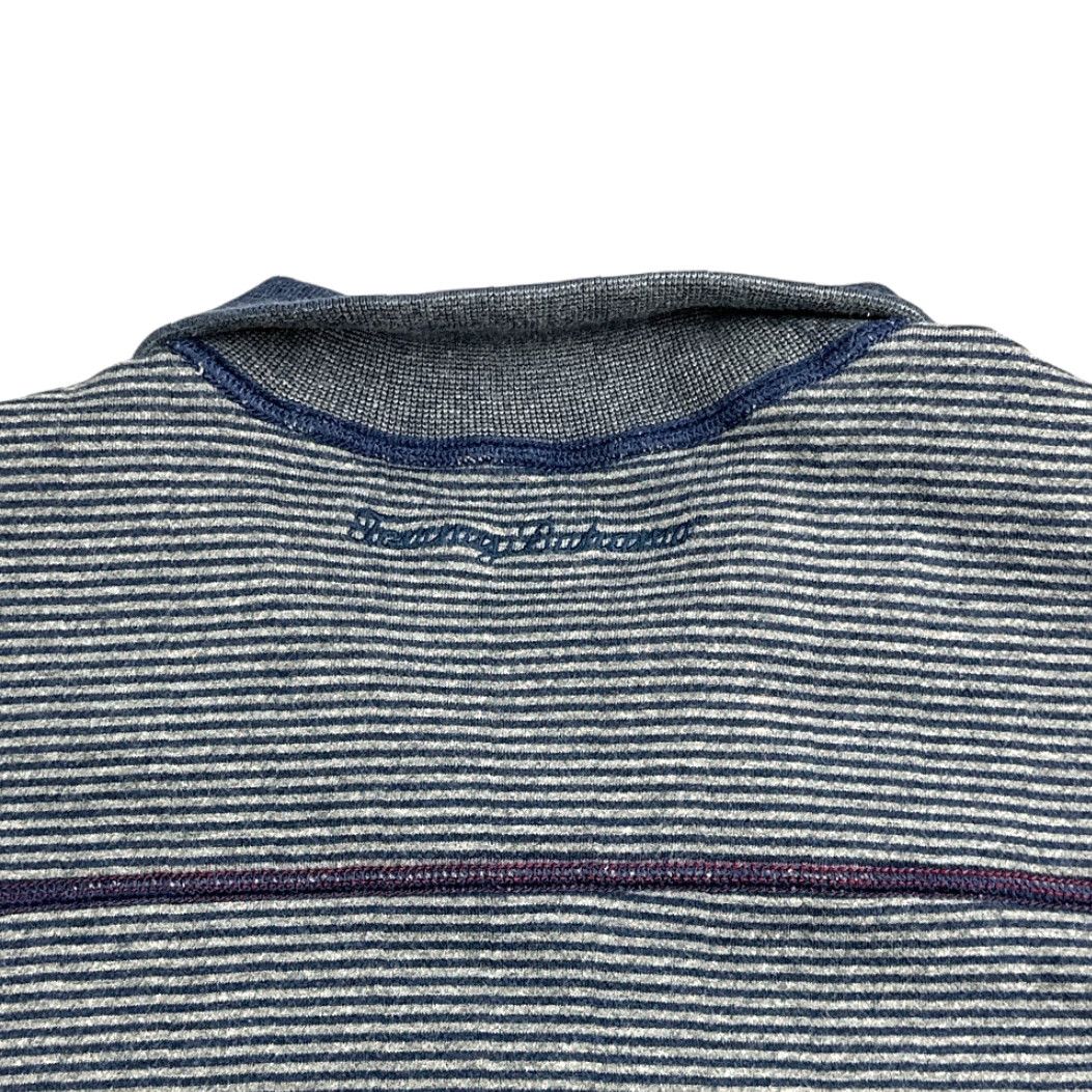 Tommy Bahama Tommy Bahama Sweater Men's Pullover Lightweight Reversible Striped Blue Gray LARGE Size US L / EU 52-54 / 3 - 7 Thumbnail