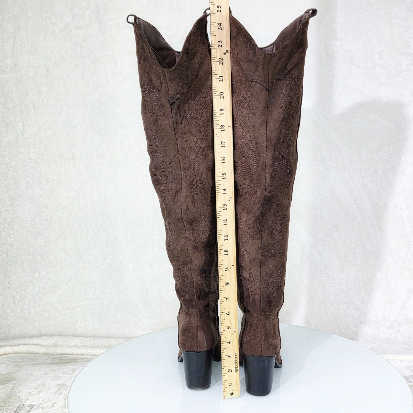 Other Primal 2 Country Western Sexy Brown Faux Suede OTK Thigh Hig Size US 8.5 / IT 38.5 - 4 Thumbnail