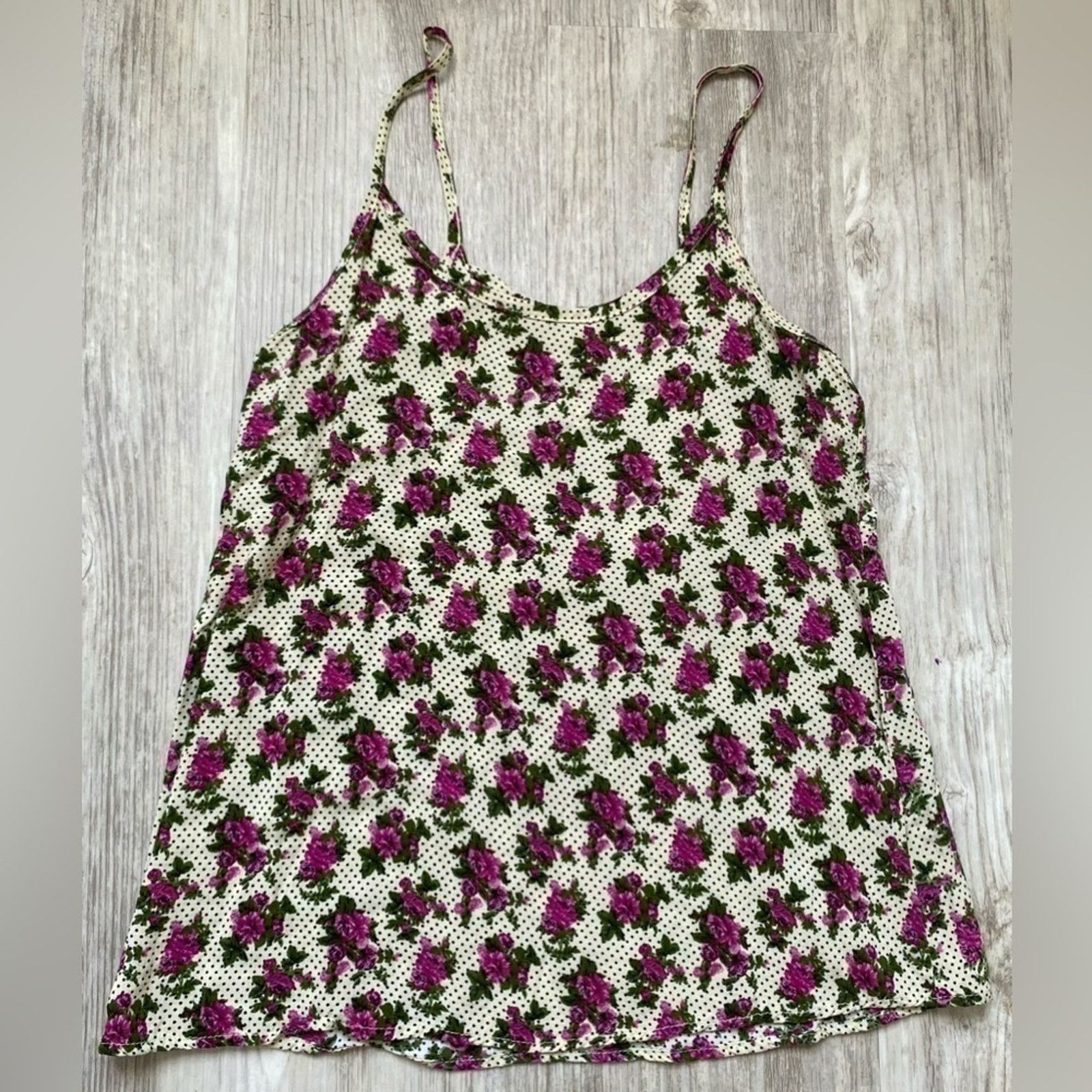 Kirra Kirra Pacsun | Cream Pink Juniors Floral Print Tank Top | XS Size XS / US 0-2 / IT 36-38 - 2 Thumbnail