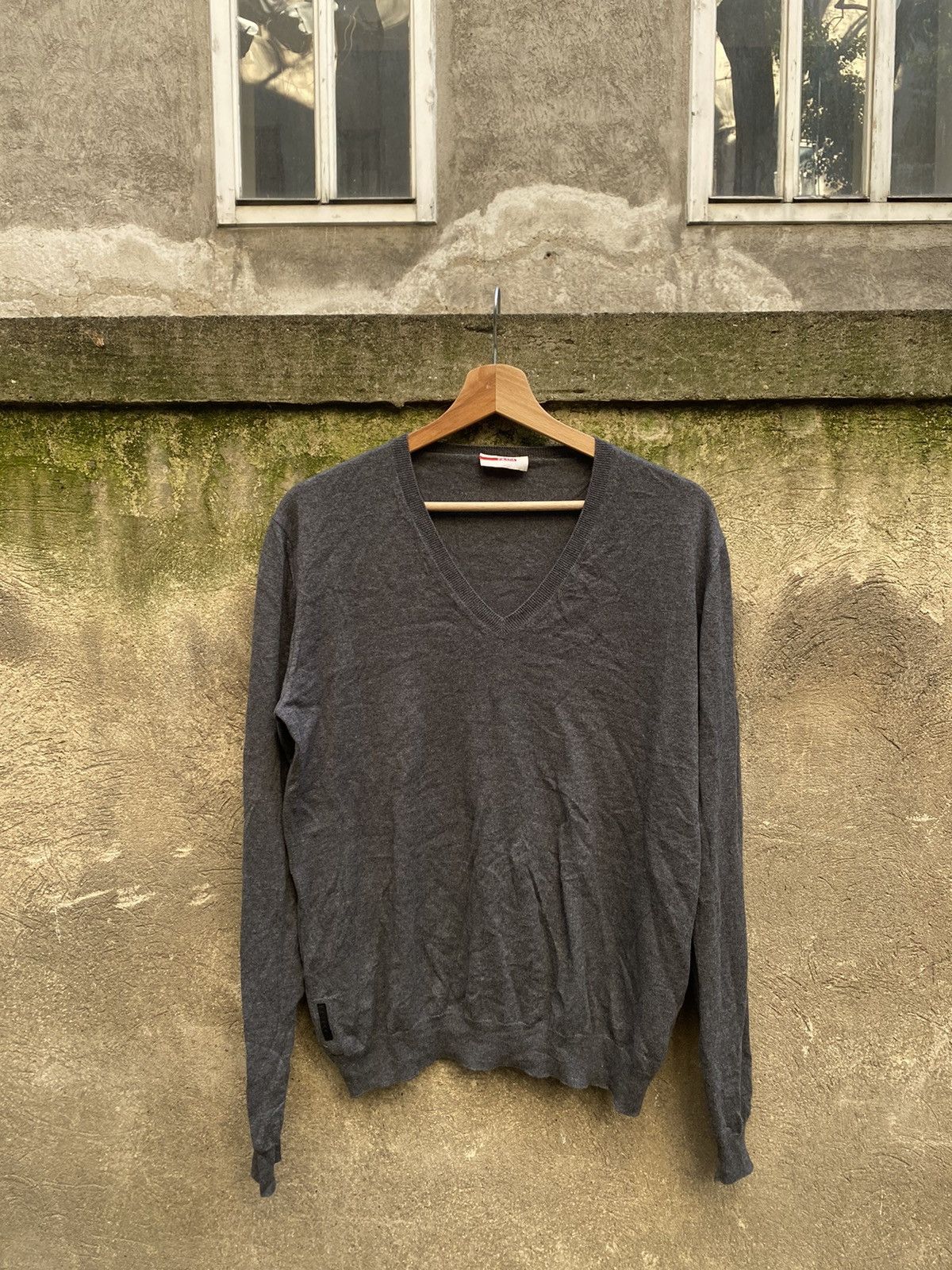 Prada × Vintage Vintage Prada Black Tab V Sweater Size US L / EU 52-54 / 3 - 4 Thumbnail