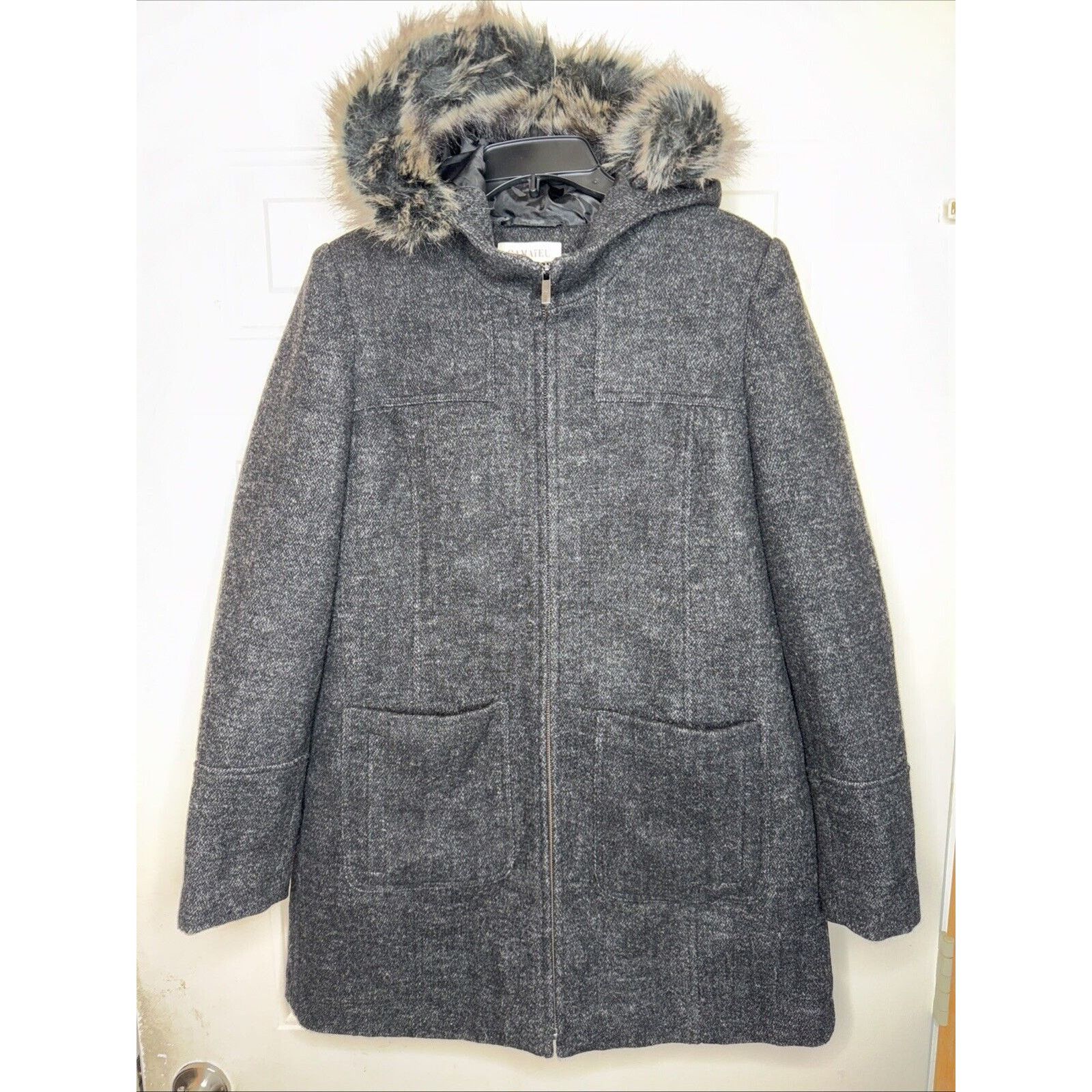& Other Stories Camaieu Womens Parka Jacket Coat Size 8 Gray Faux Fur Hood Size M / US 6-8 / IT 42-44 - 1 Thumbnail